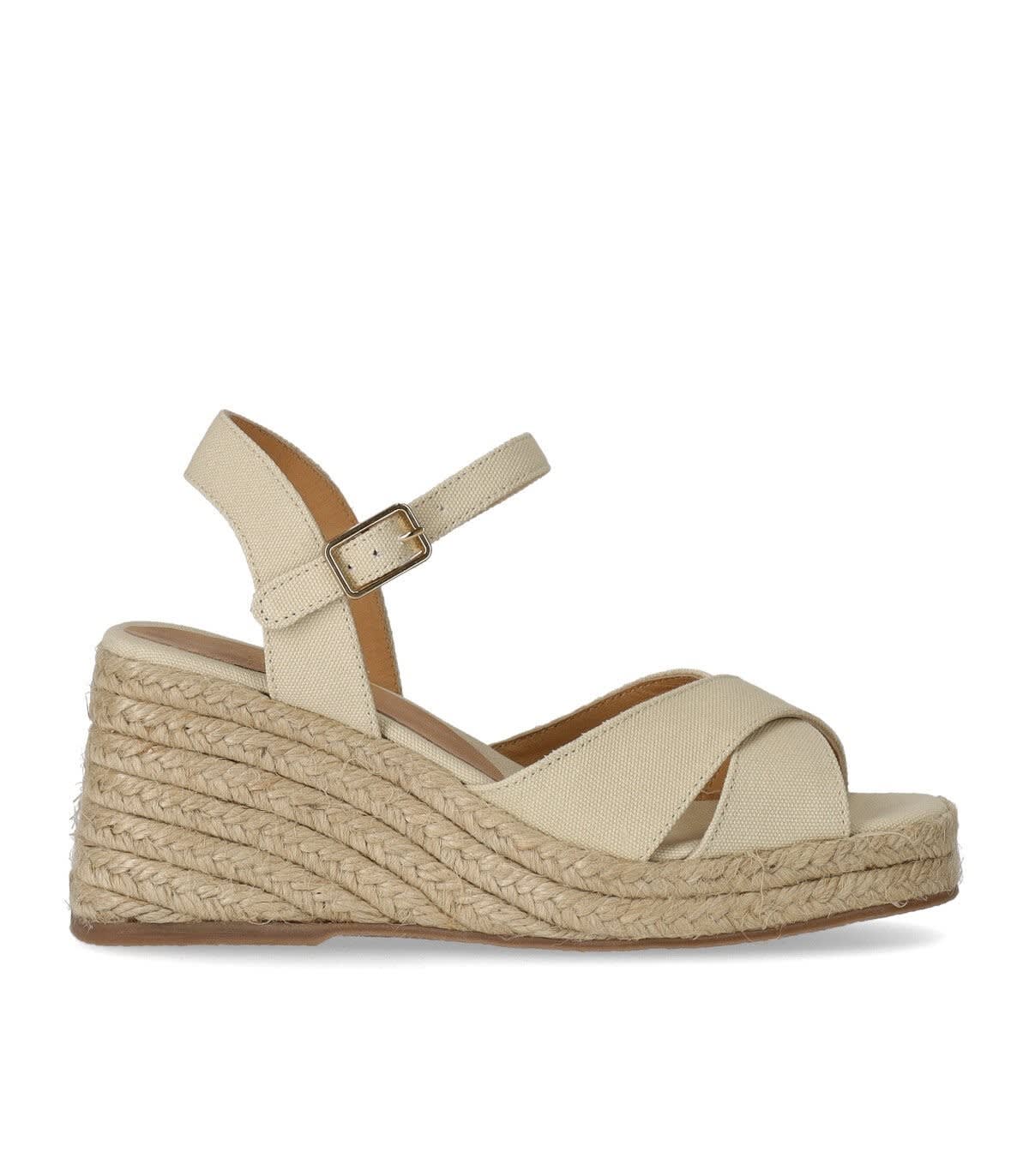 CASTAÃ±ER CASTAÑER THEA IVORY WEDGE SANDAL