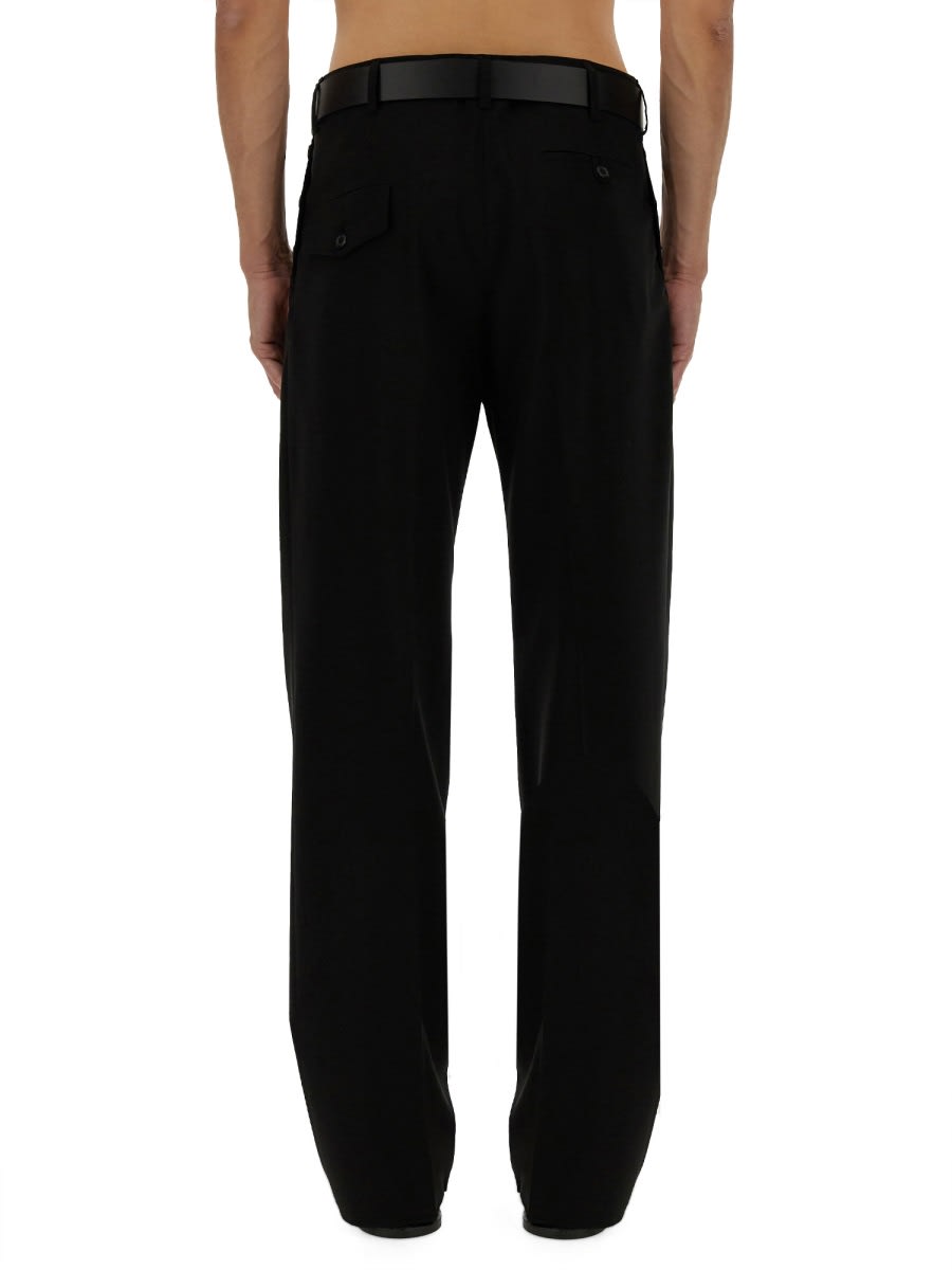 Moschino Wool Trousers Featuring Pockets In Black