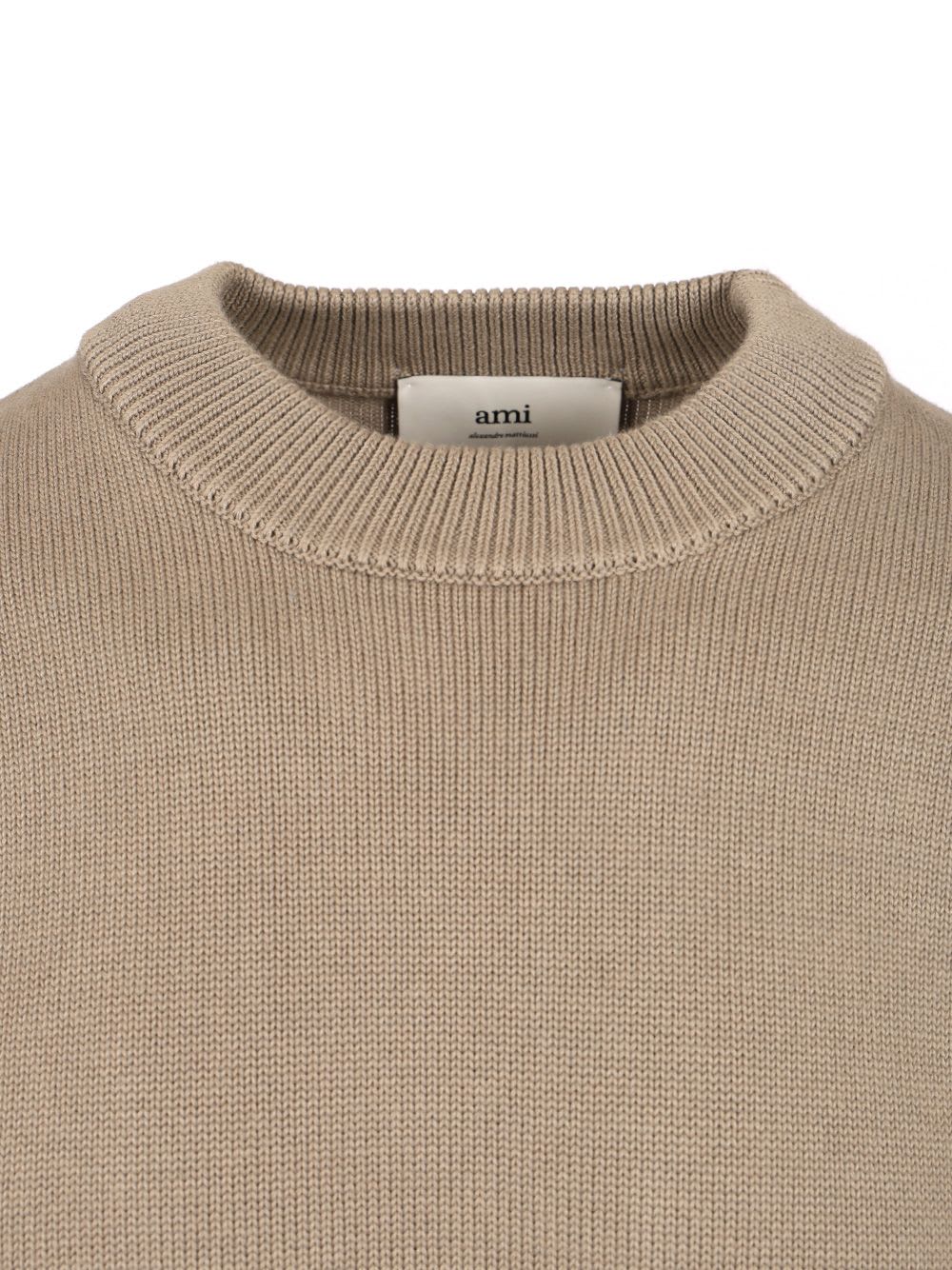 AMI ALEXANDRE MATTIUSSI SWEATER WITH EMBROIDERED LOGO