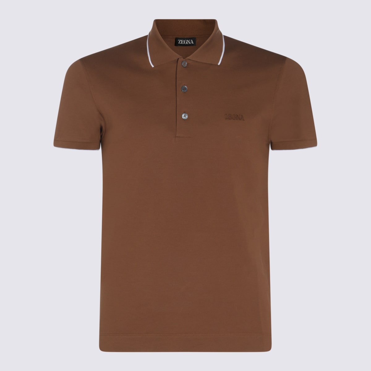 Brown Cotton Polo Shirt