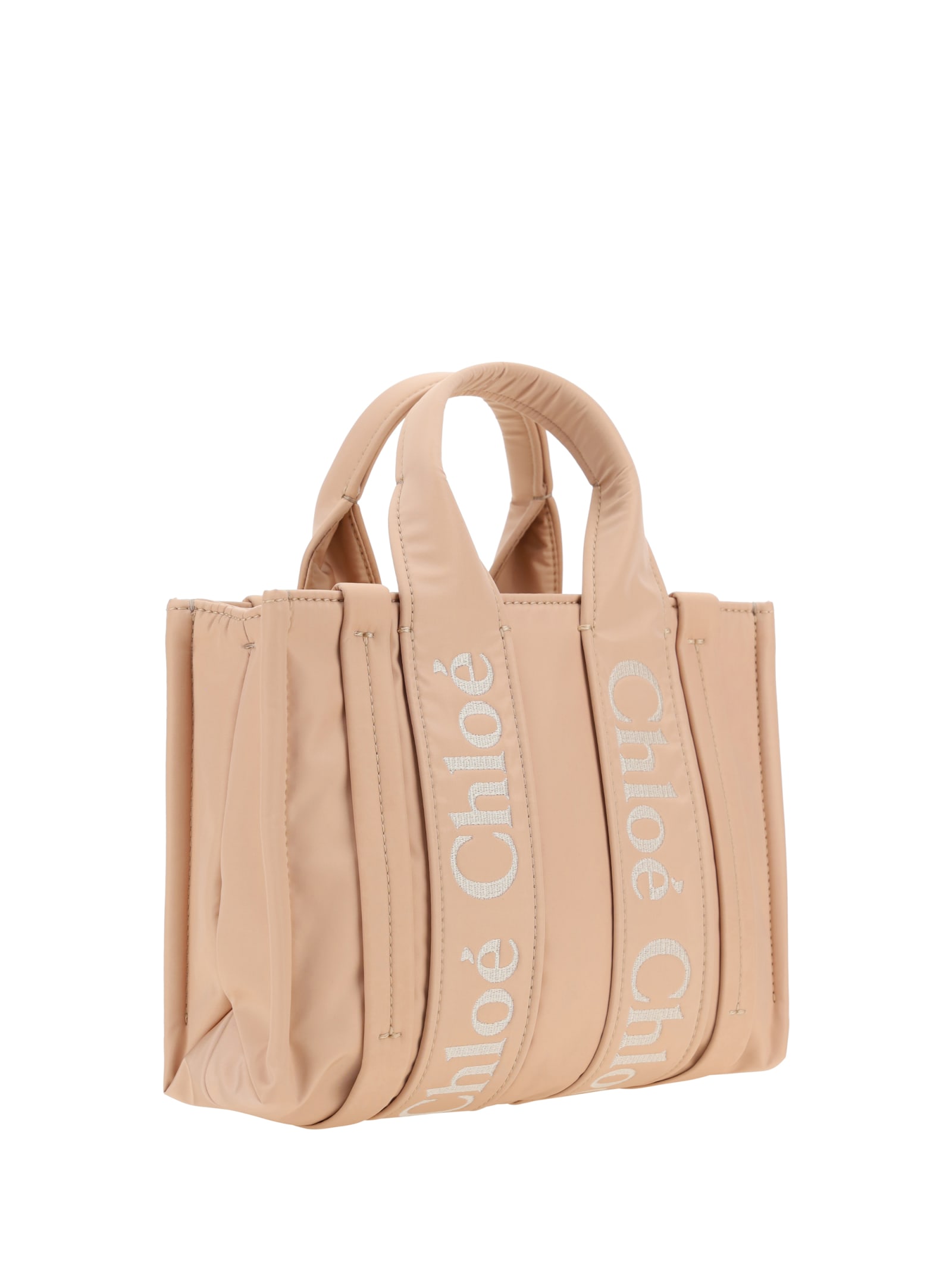 Shop Chloé Woody Handbag In Rose Dust