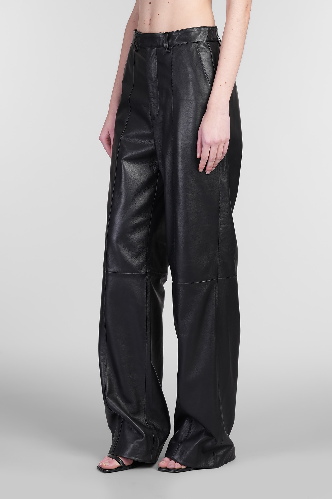 Giuseppe Di Morabito Pants In Black Leather In Black