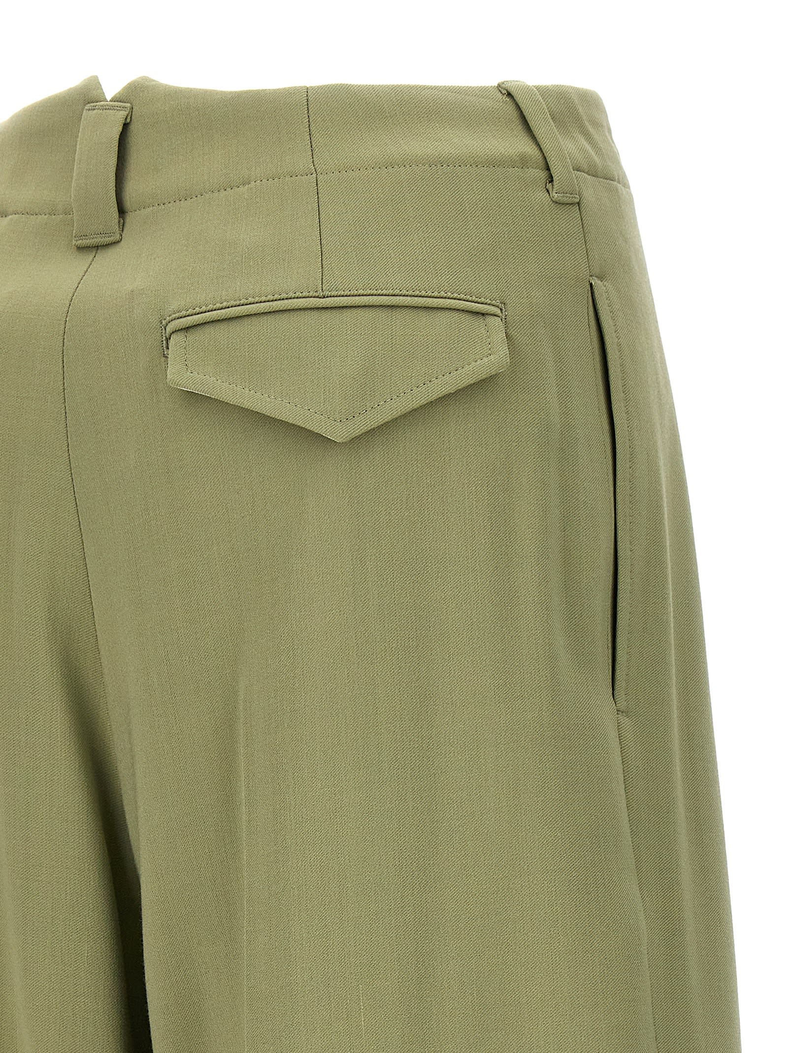 Shop Ami Alexandre Mattiussi Pin Tuck Bermuda Shorts In Green