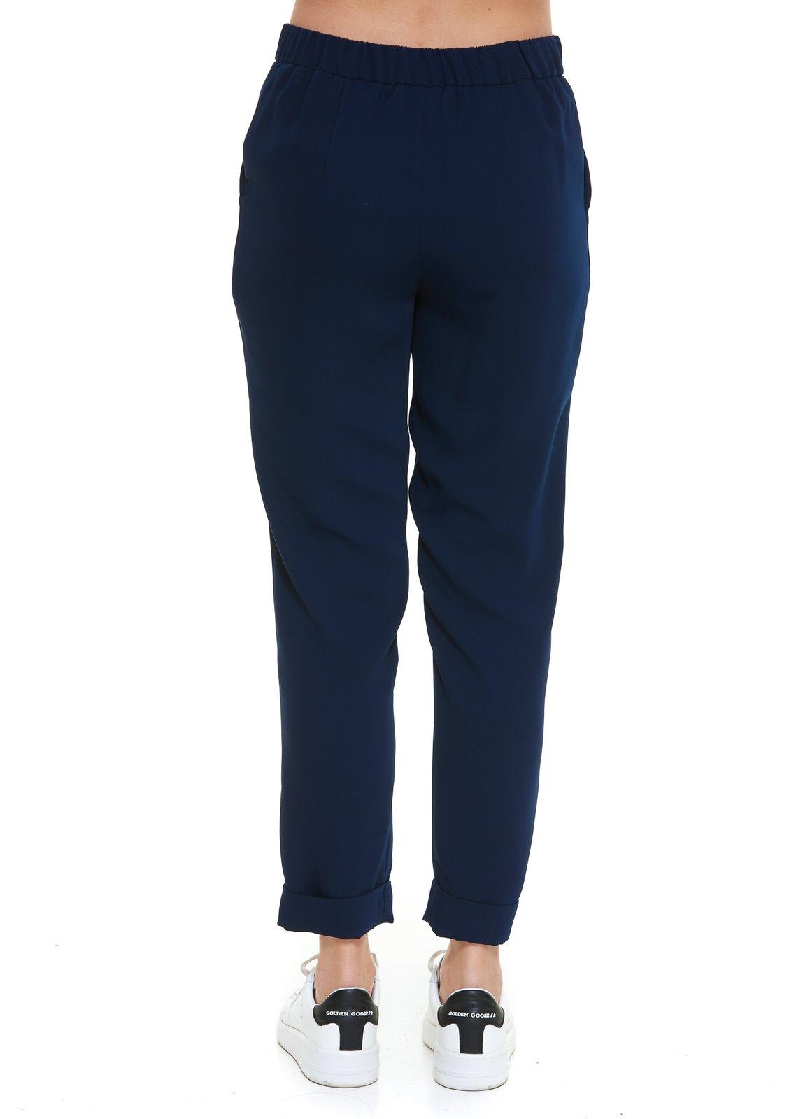 Shop P.a.r.o.s.h Elastic Waist Cropped Trousers In Blu