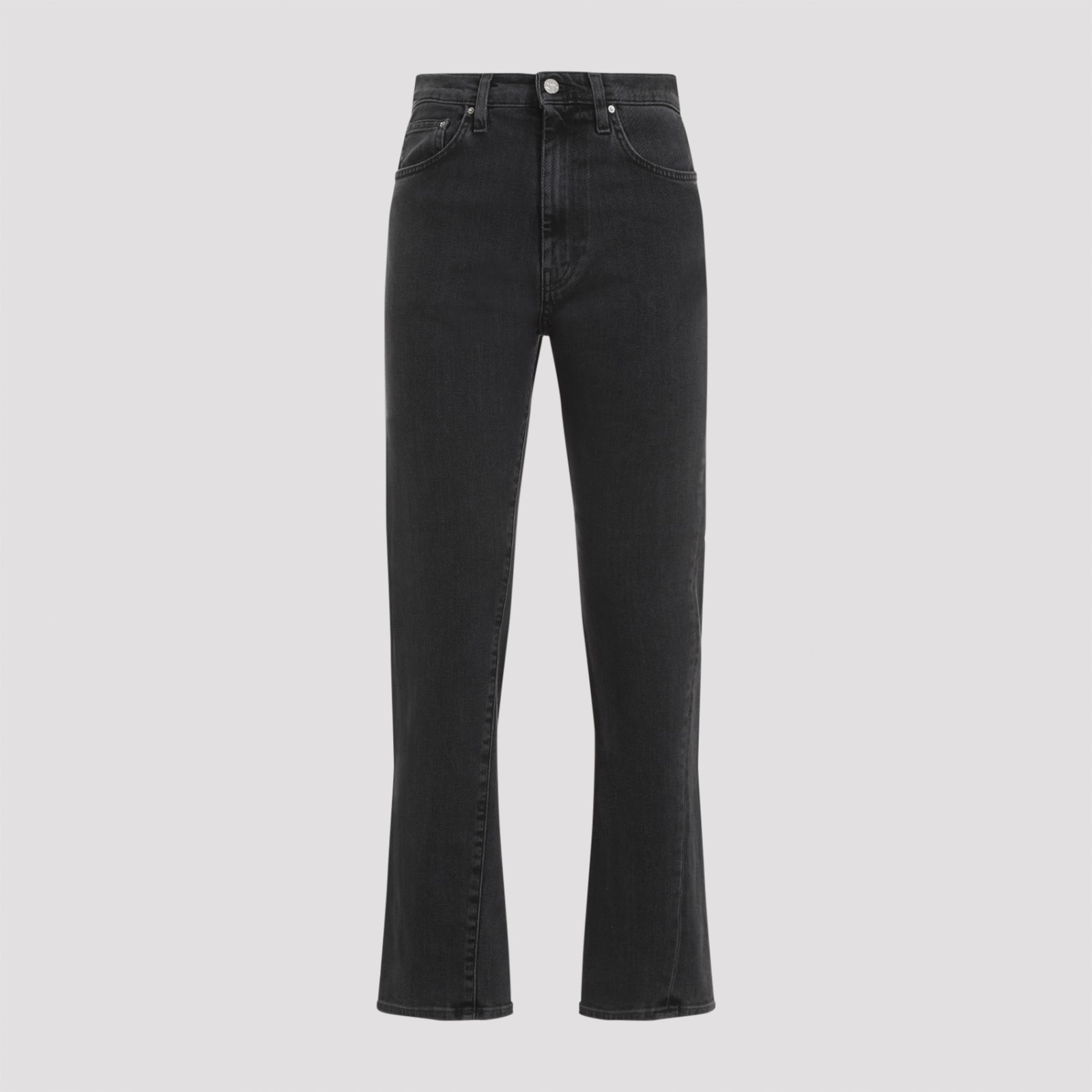 Shop Totême Twisted Seam Jeans In Grey Wash