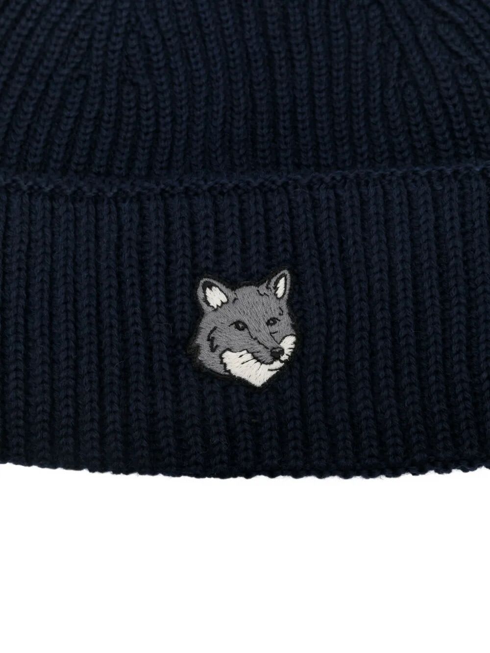 Maison Kitsuné Fox Head Large Beanie Accessories In Blue