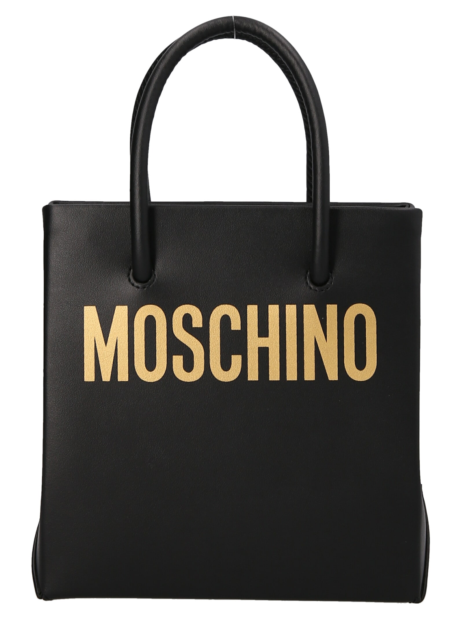 Shop Moschino Mini Logo Handbag In Black