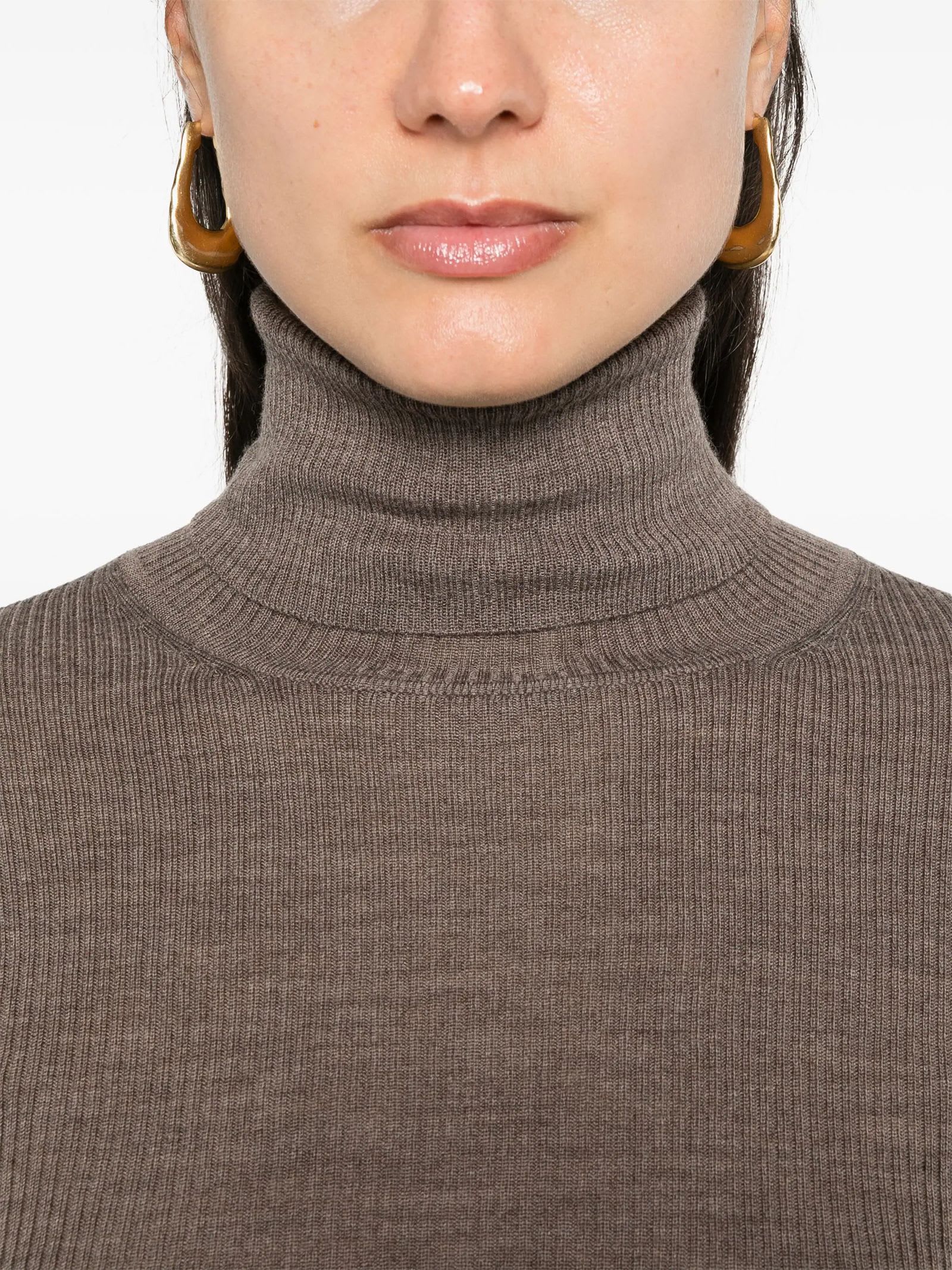 Shop P.a.r.o.s.h Taupe Brown Wool Sweater In Beige