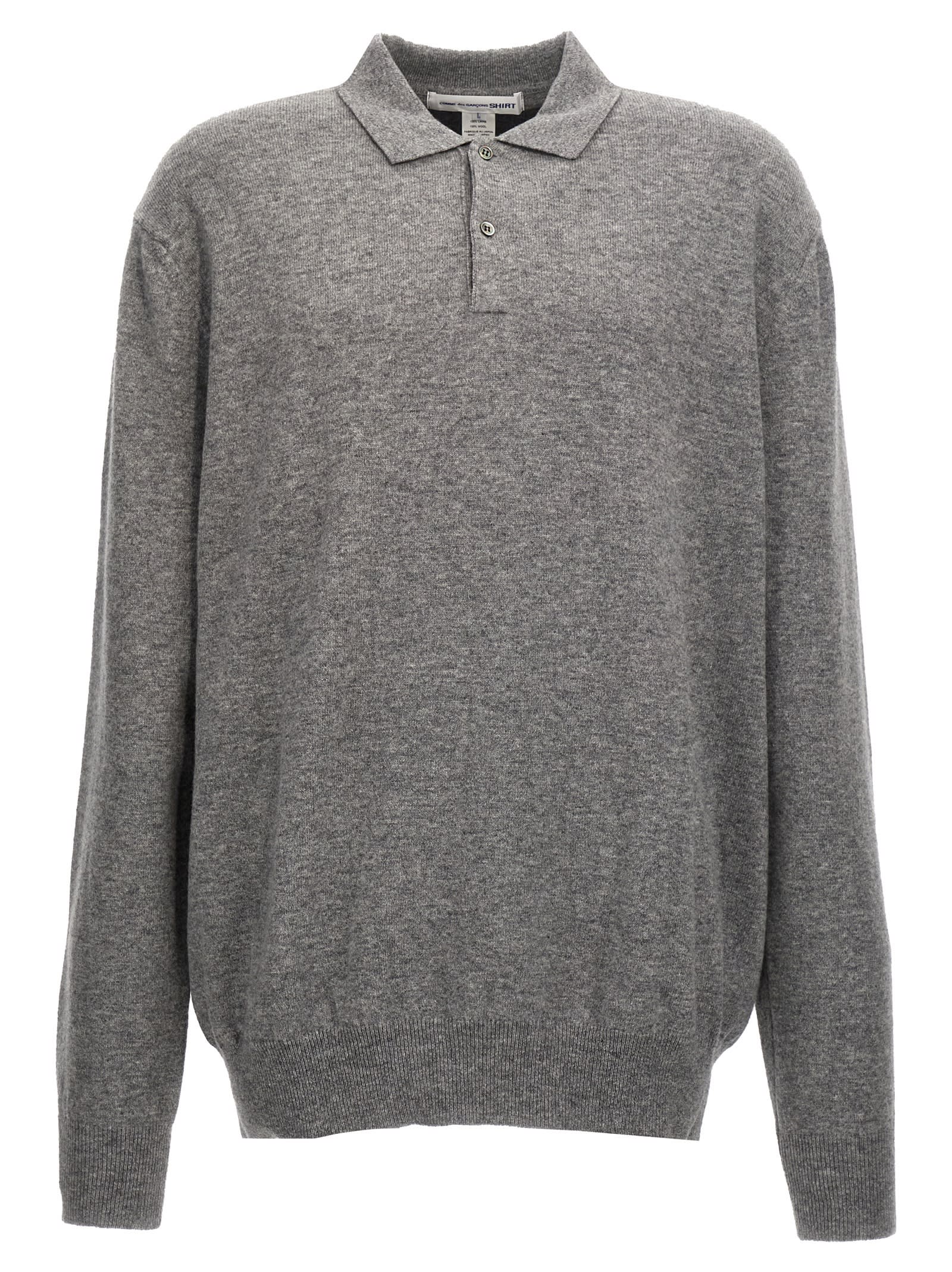 Shop Comme Des Garçons Polo Sweater In Grey