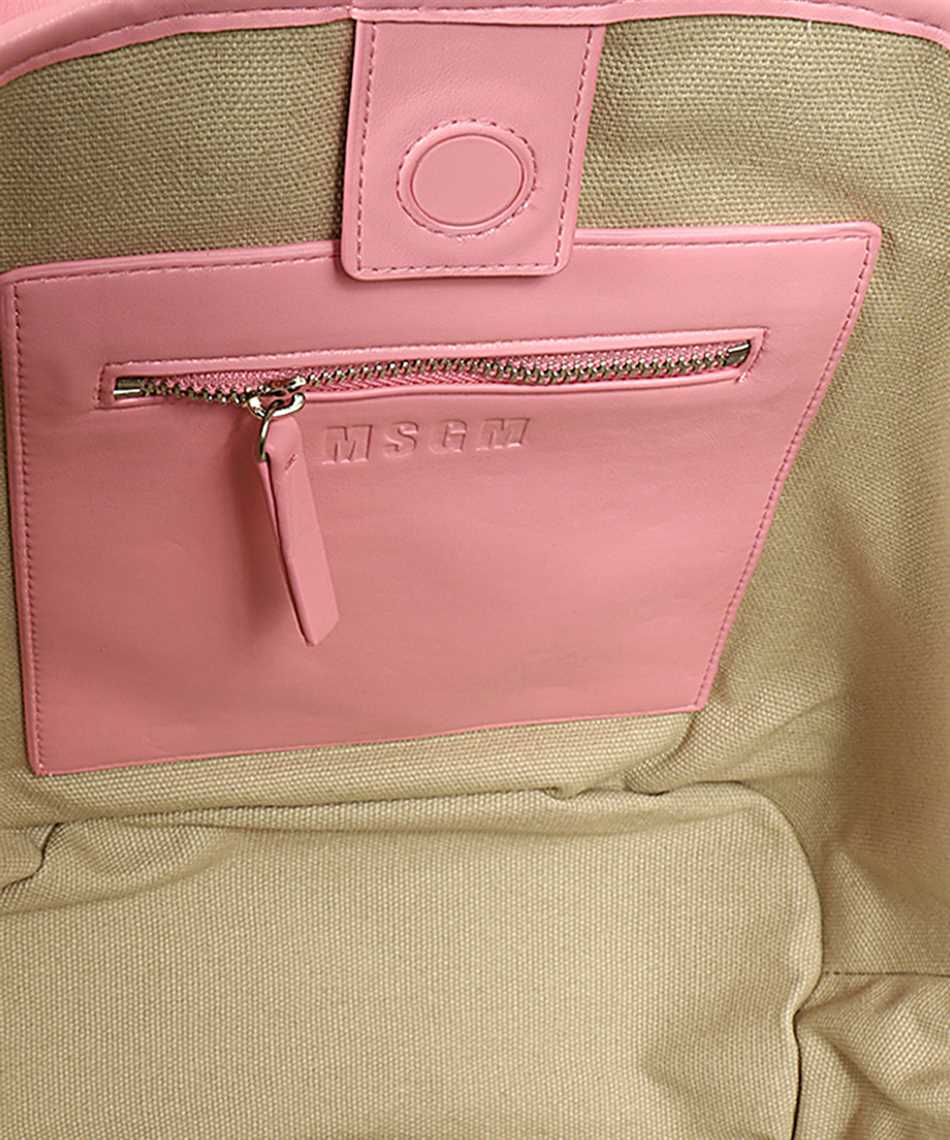 Msgm Canvas Tote Bag In Neutral