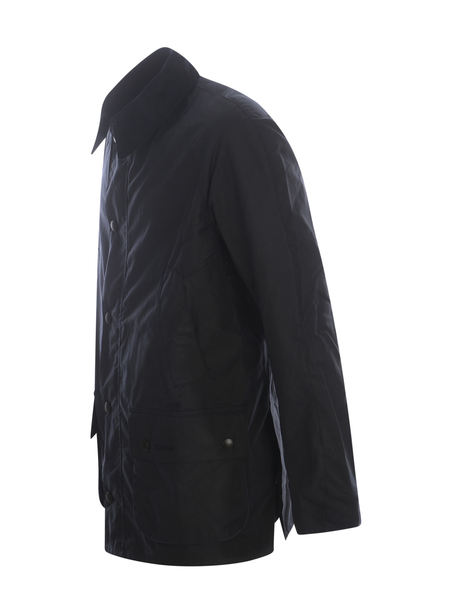 Barbour Ashby Waxed Cotton Jacket In Black