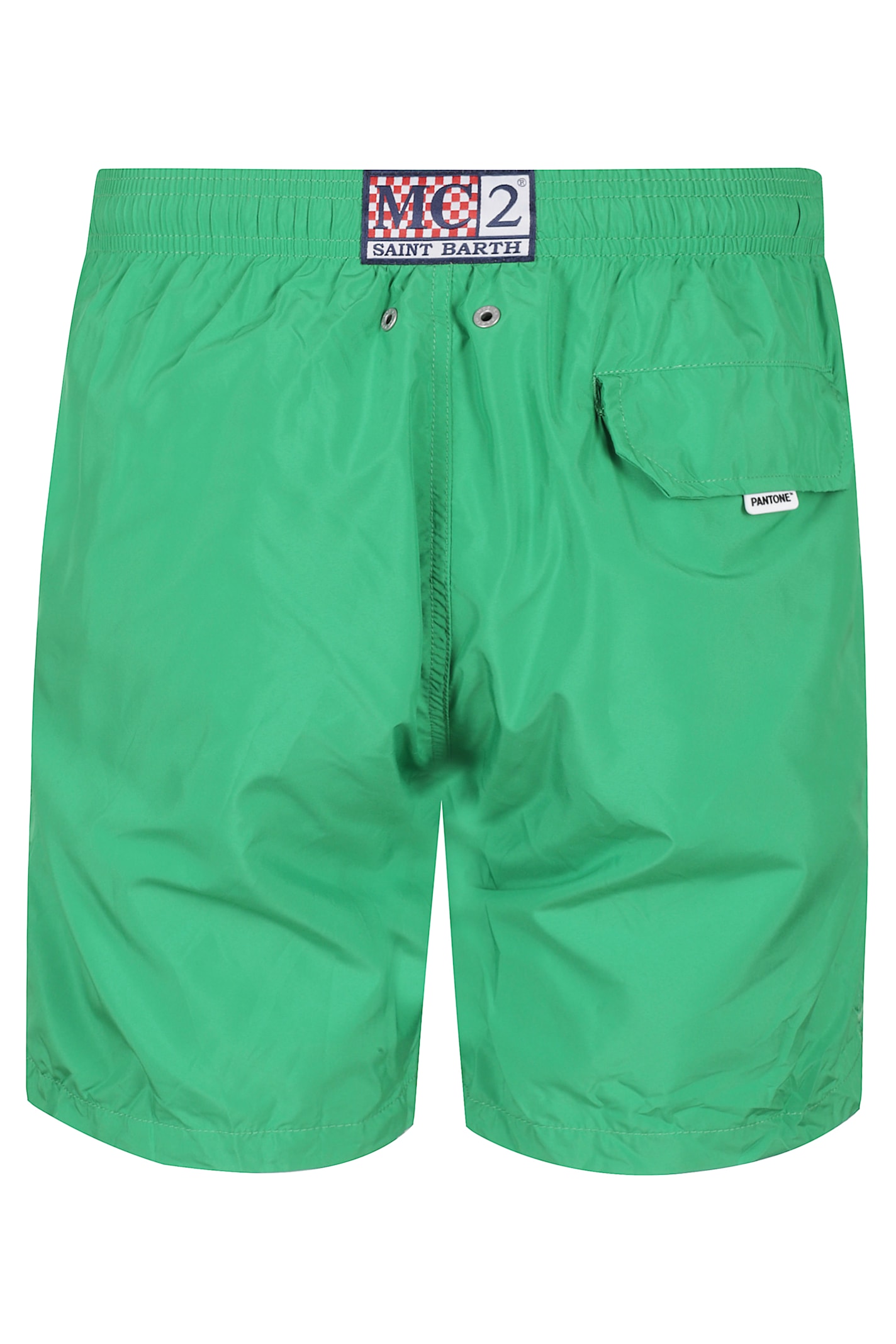 Mc2 Saint Barth Man Lightweight Fabric Grass Green Swim-shorts Lighting Pantone Pantone Special Edition In Green