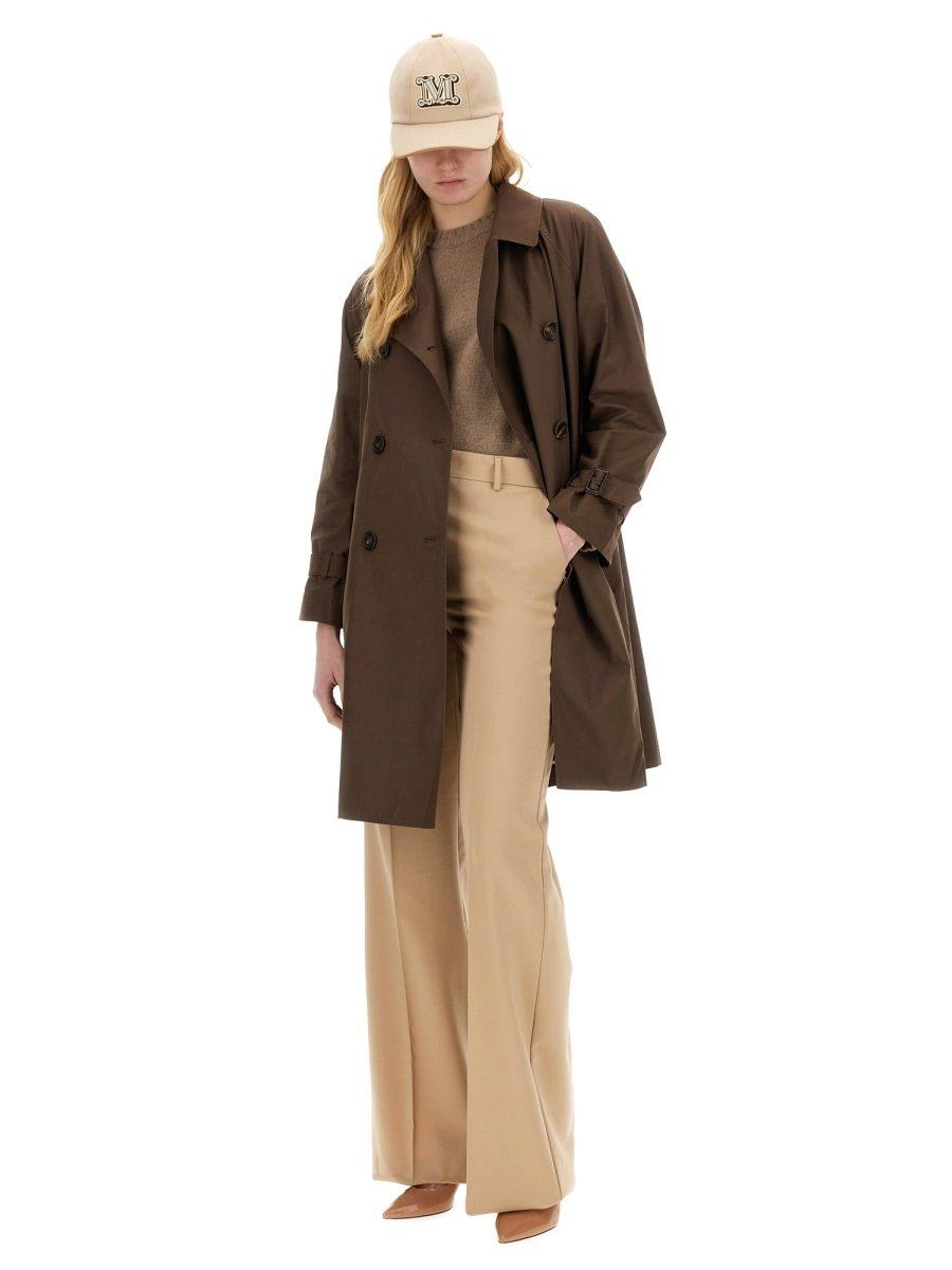 Shop Max Mara The Cube Double-breasted Belted Coat In Brown