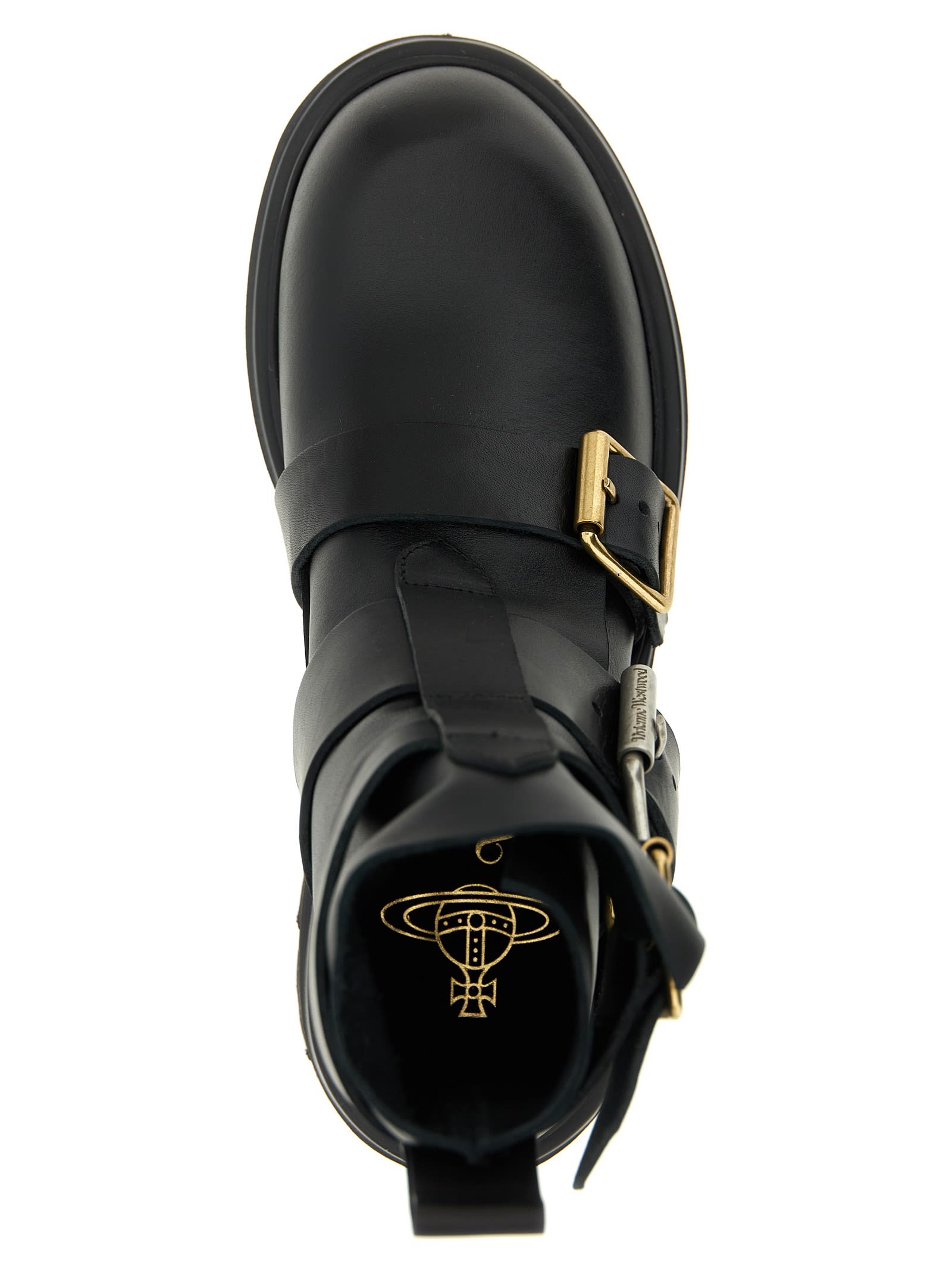 Vivienne Westwood Ankle Boots With Chunky Sole And Pull Tab In Black