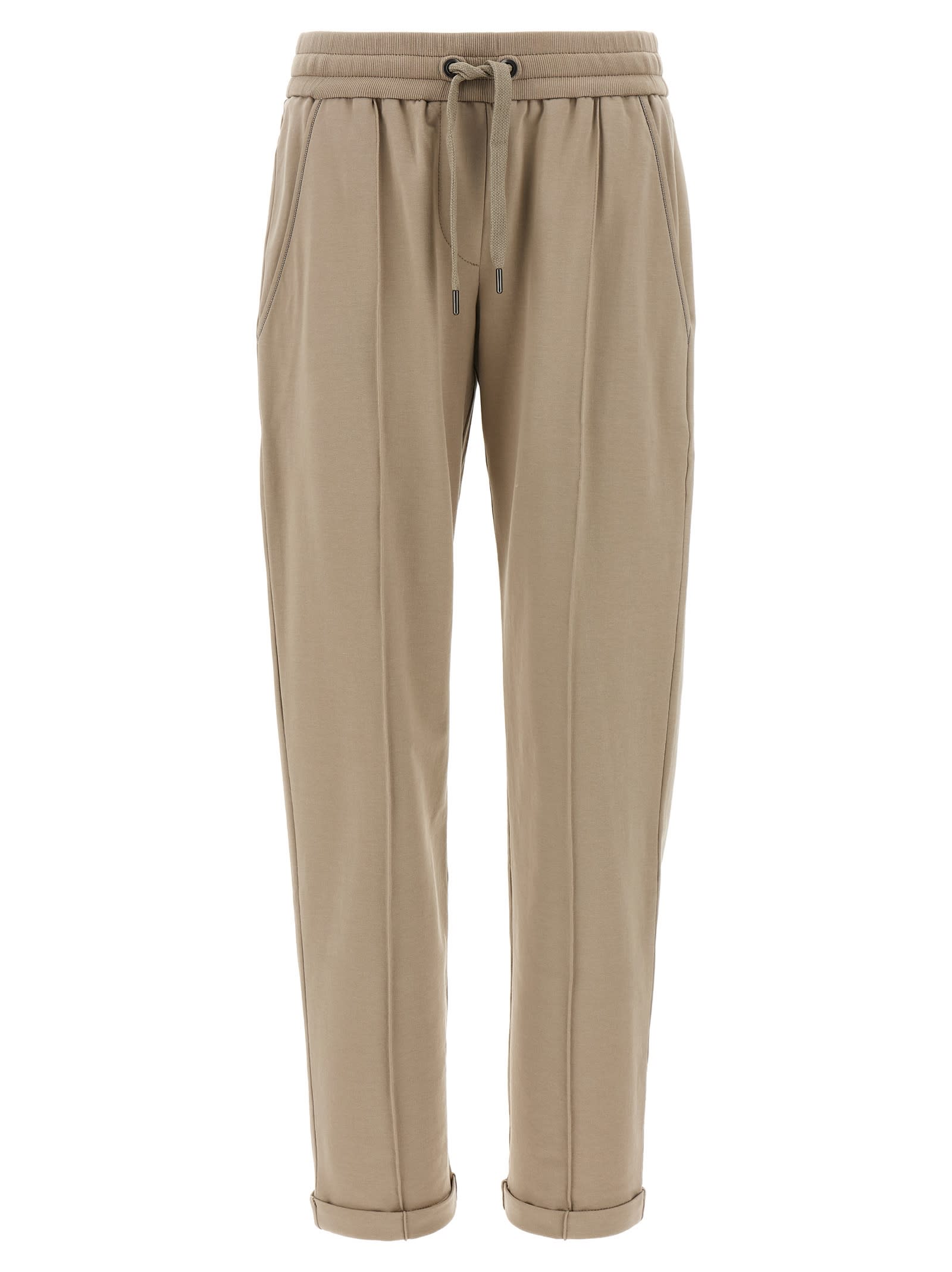 Brunello Cucinelli Monile Joggers In Brown