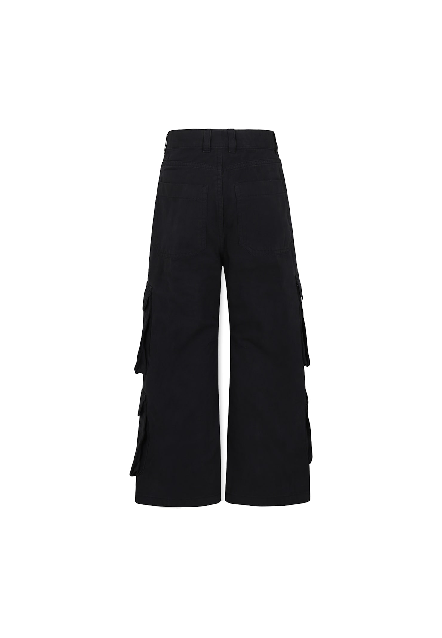 Diesel Cotton Cargo Trousers In Black
