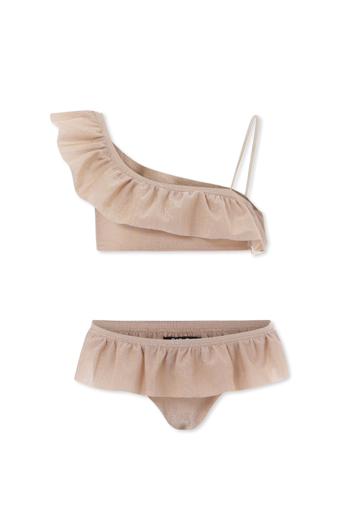 Shop Mc2 Saint Barth Gold Bikini For Girl With Logo