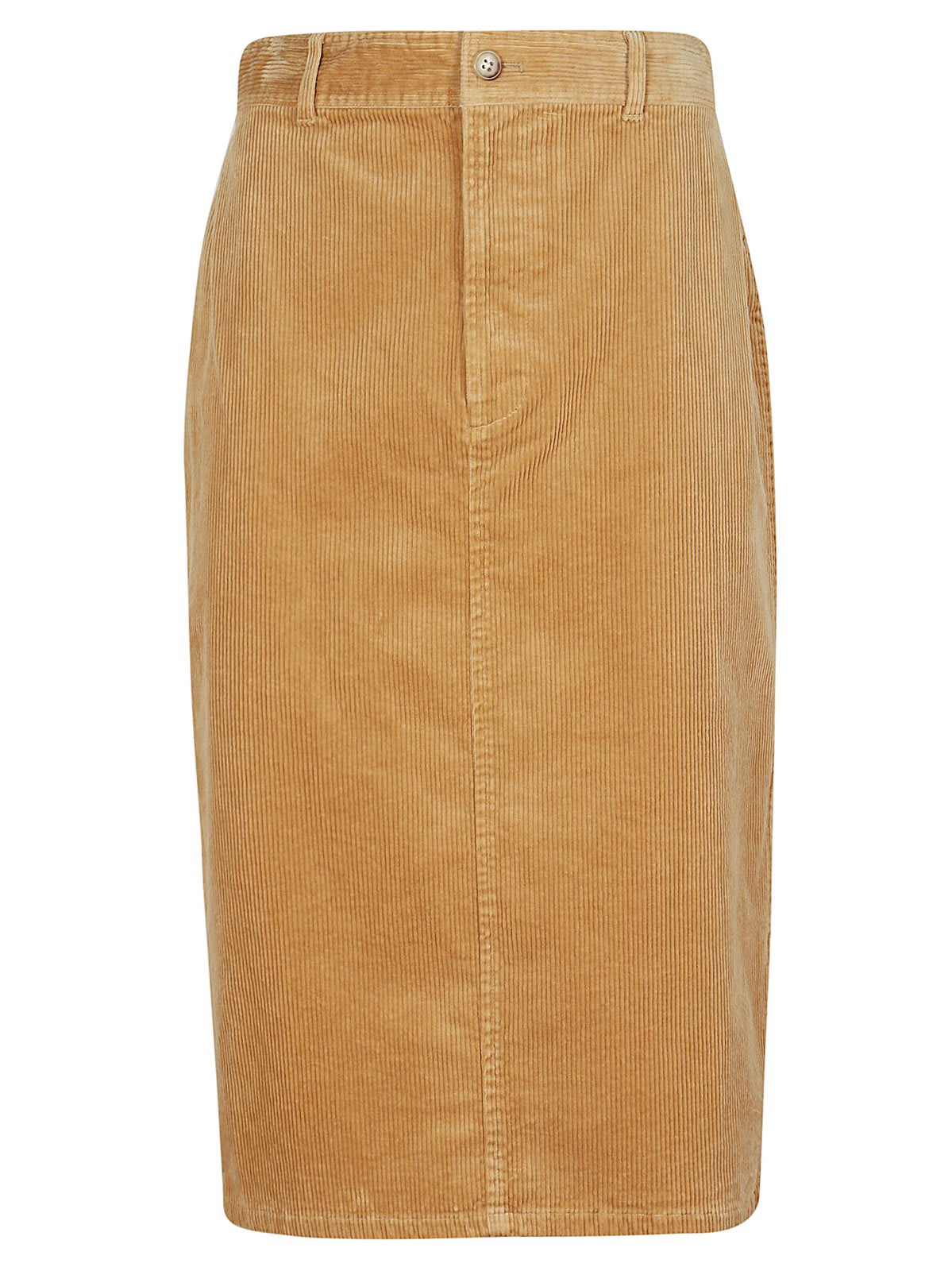 Corduroy High-waist Pencil Midi Skirt