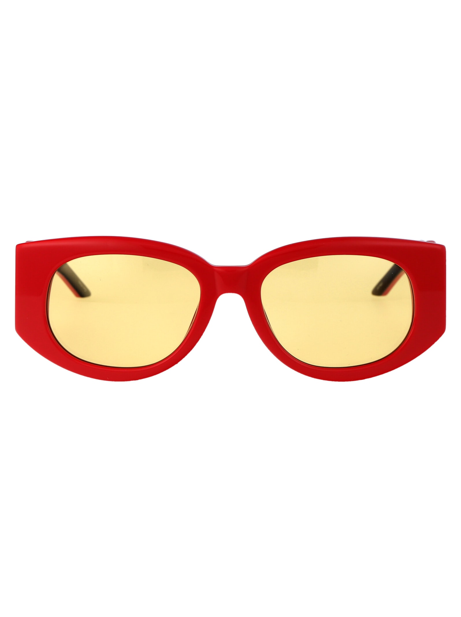 Shop Casablanca As23-ew-020-04w Sunglasses In Red/yellow Gold/canary