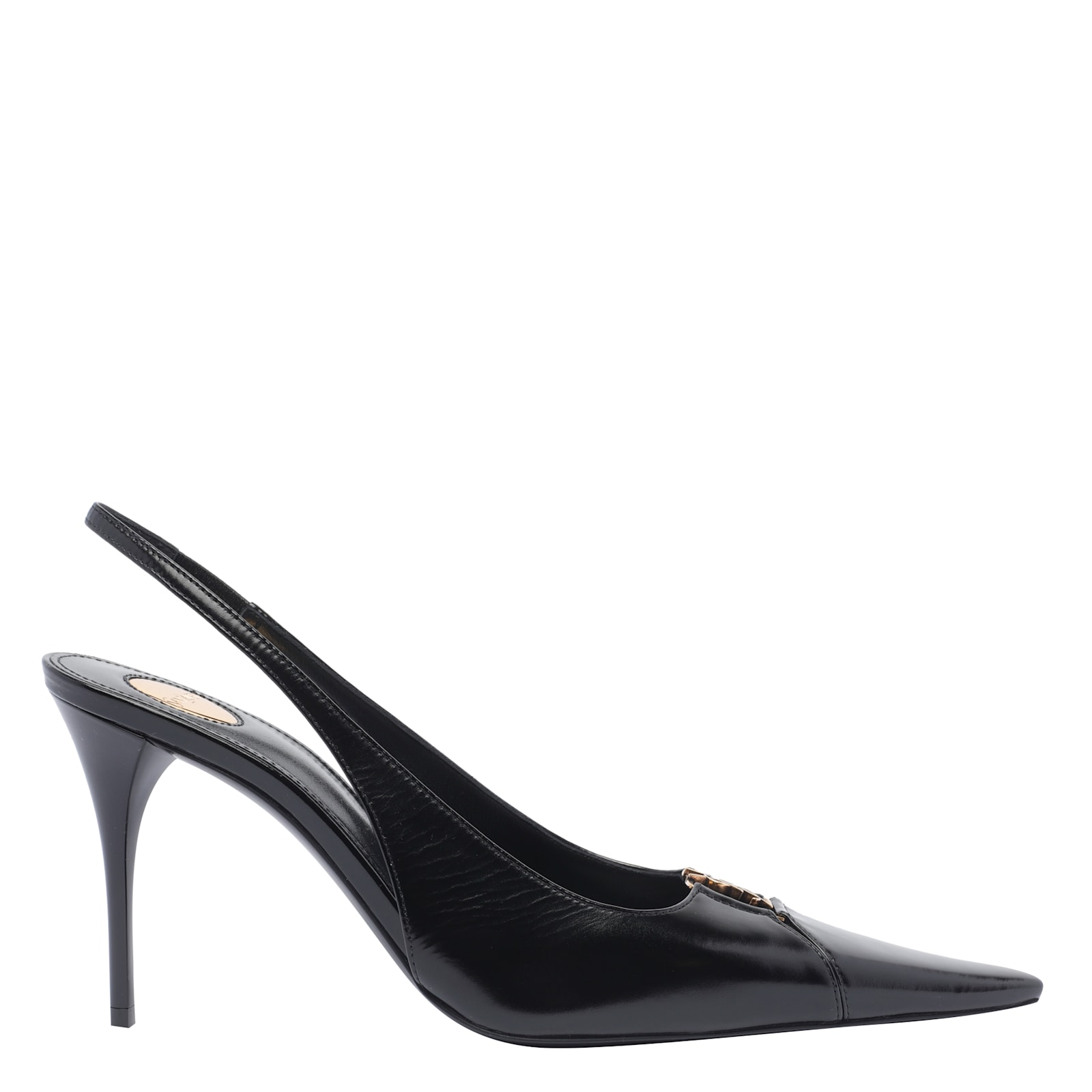 Saint Laurent Babylone Breteuil Slingback Pumps In Smooth Leather In Black