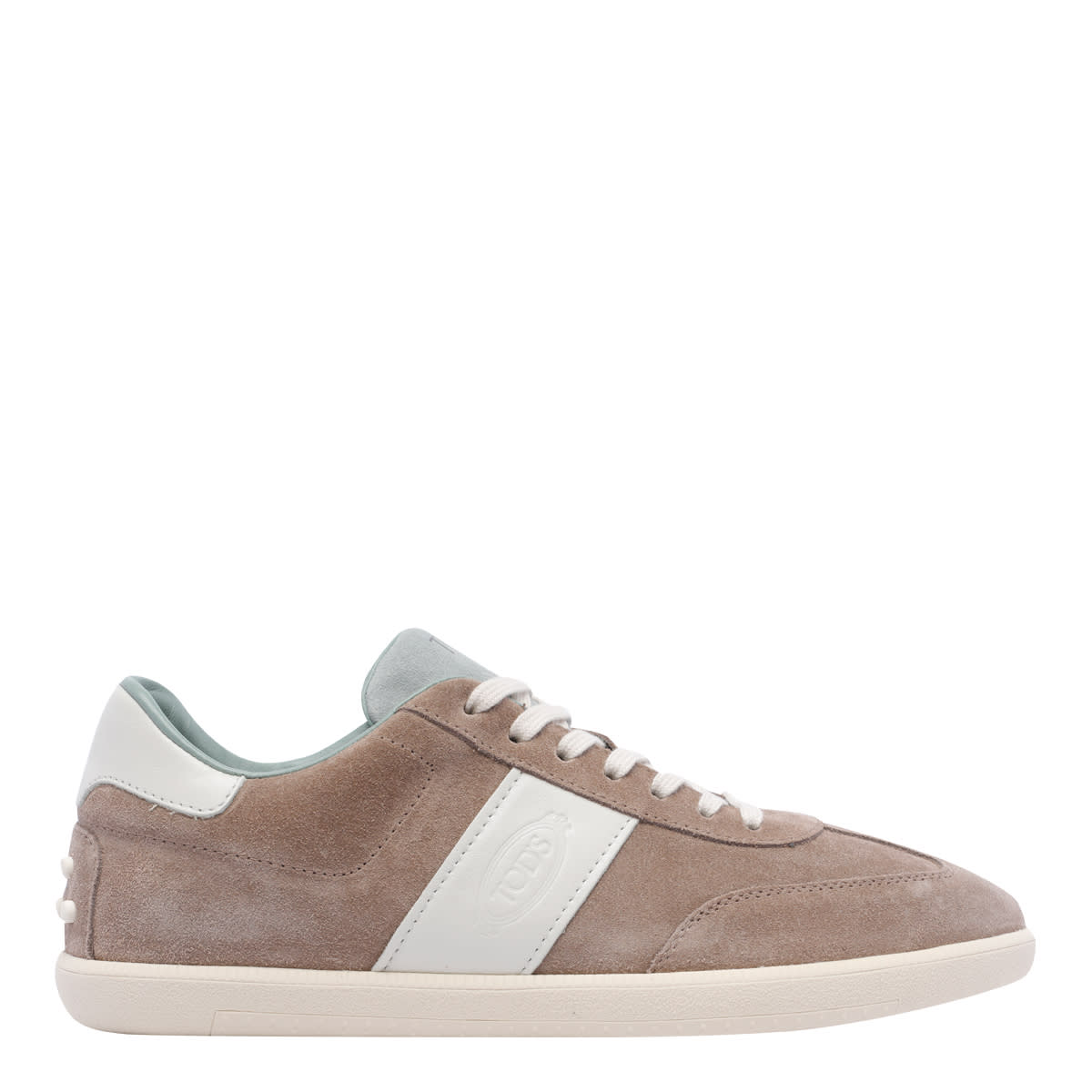 Shop Tod's Tabs Sneakers In Beige