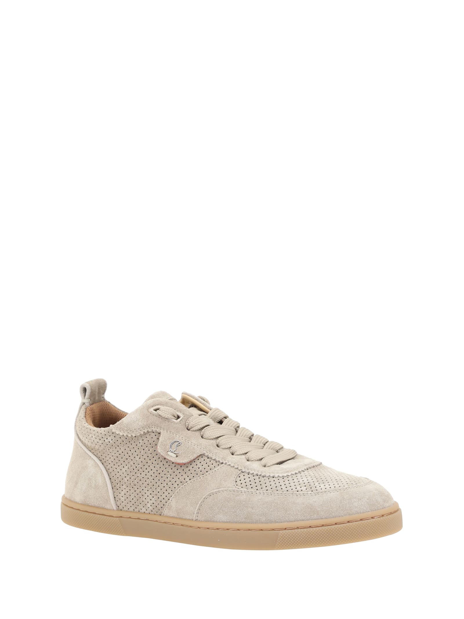 Christian Louboutin Tutti Rui Beige Suede Sneakers In Saharienne