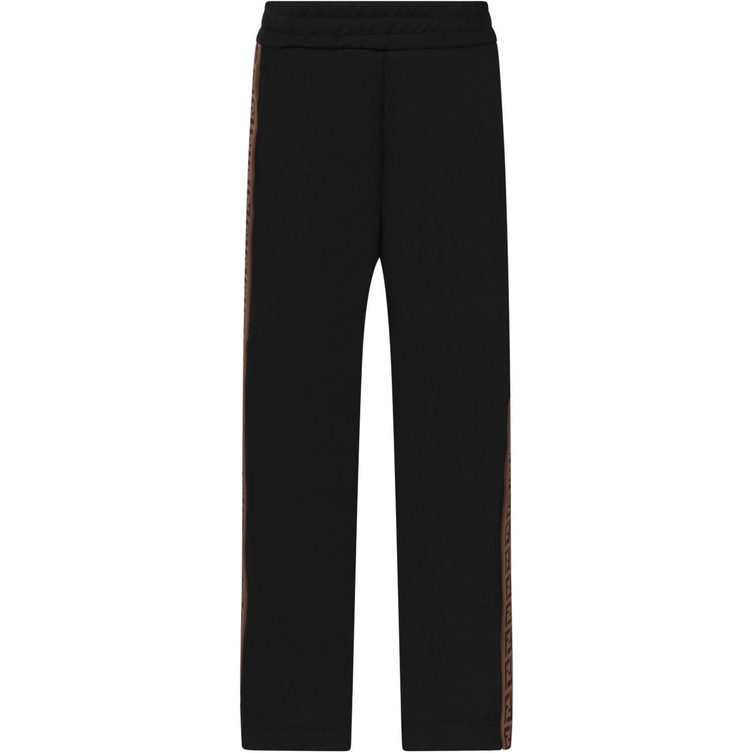FENDI BLACK PANTS WITH DOUBLE FF FOR KID,JUF015 A69D F0ZE7