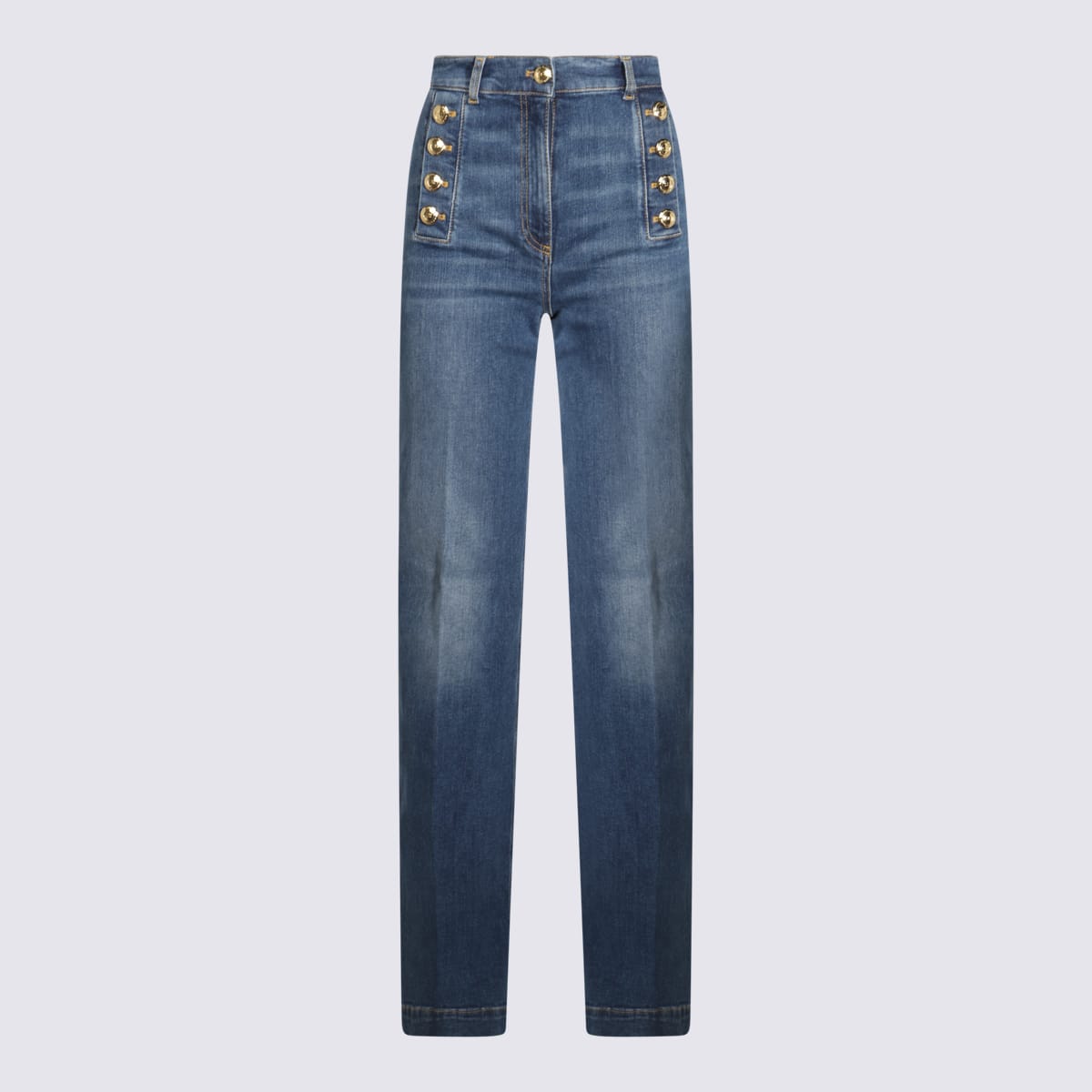 Blue Cotton Denim Jeans