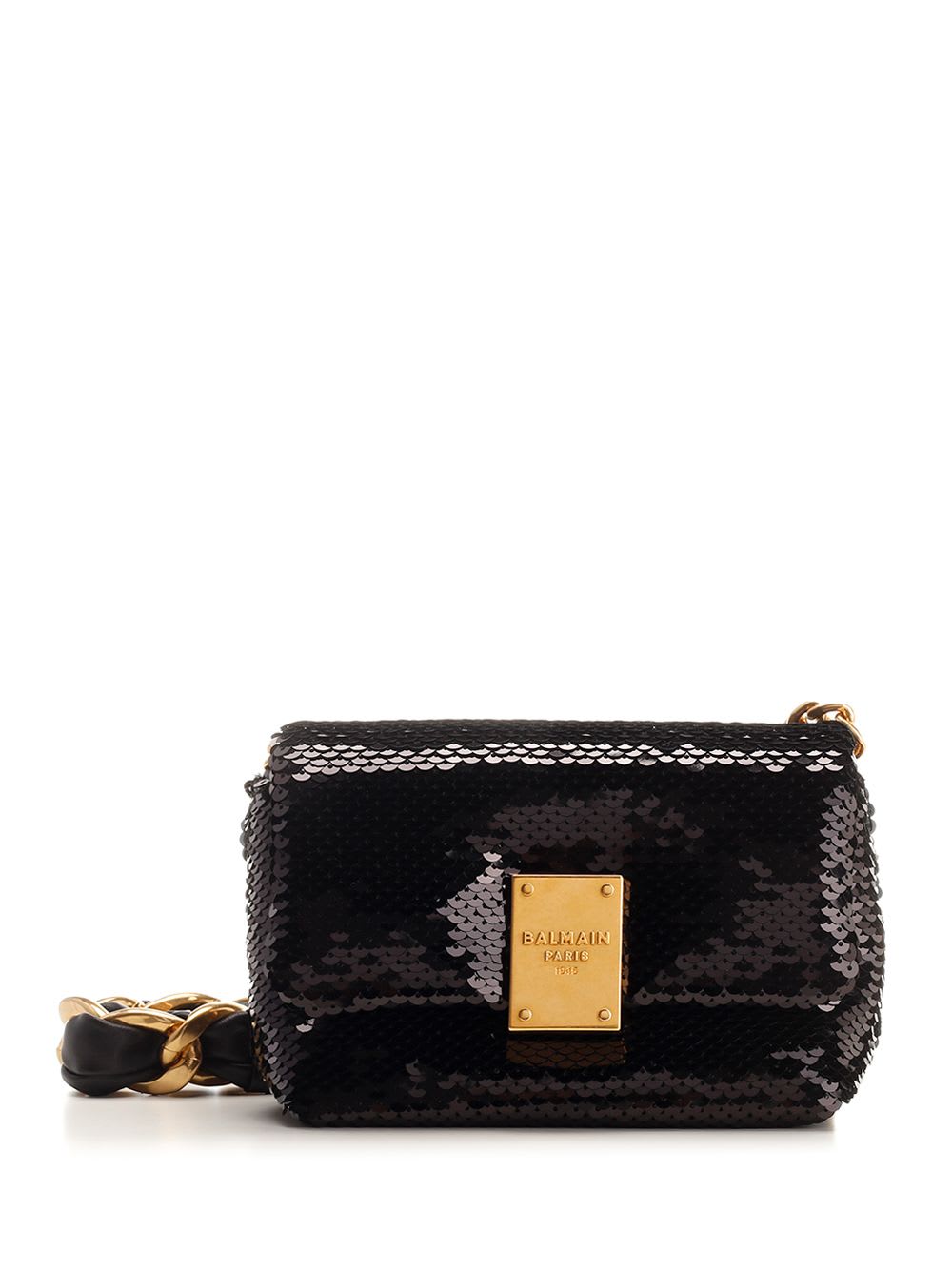 Shop Balmain 1945 Mini Shoulder Bag In Noir