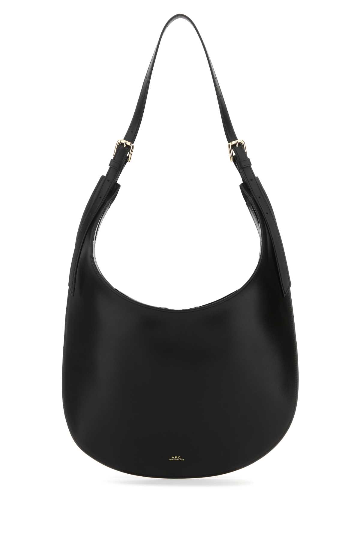 Black Leather Iris Shoulder Bag