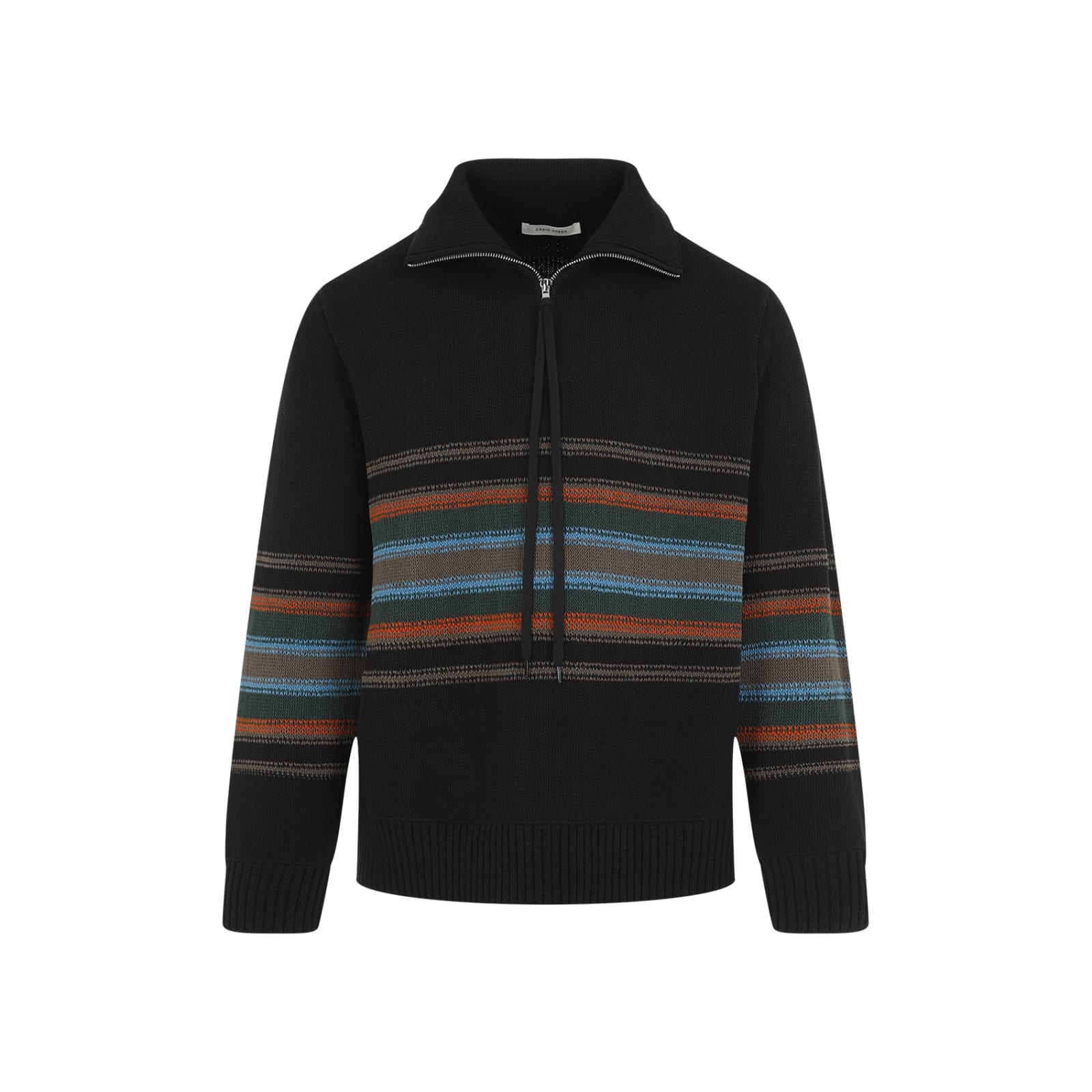 Shop Craig Green Tape Knit Polo In Black Multi