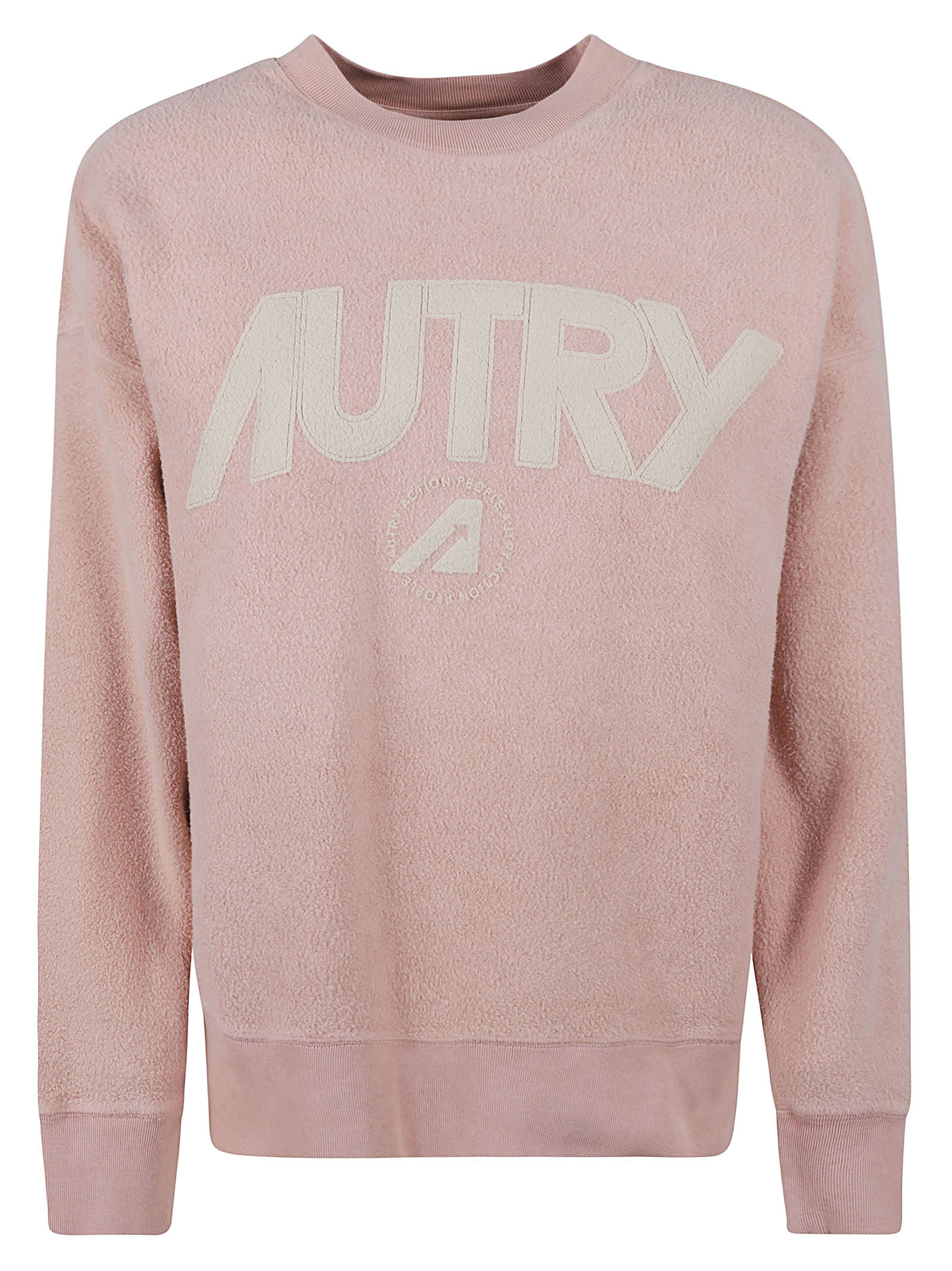 Shop Autry Vintage Effect Logo Sweatshirt In Pink
