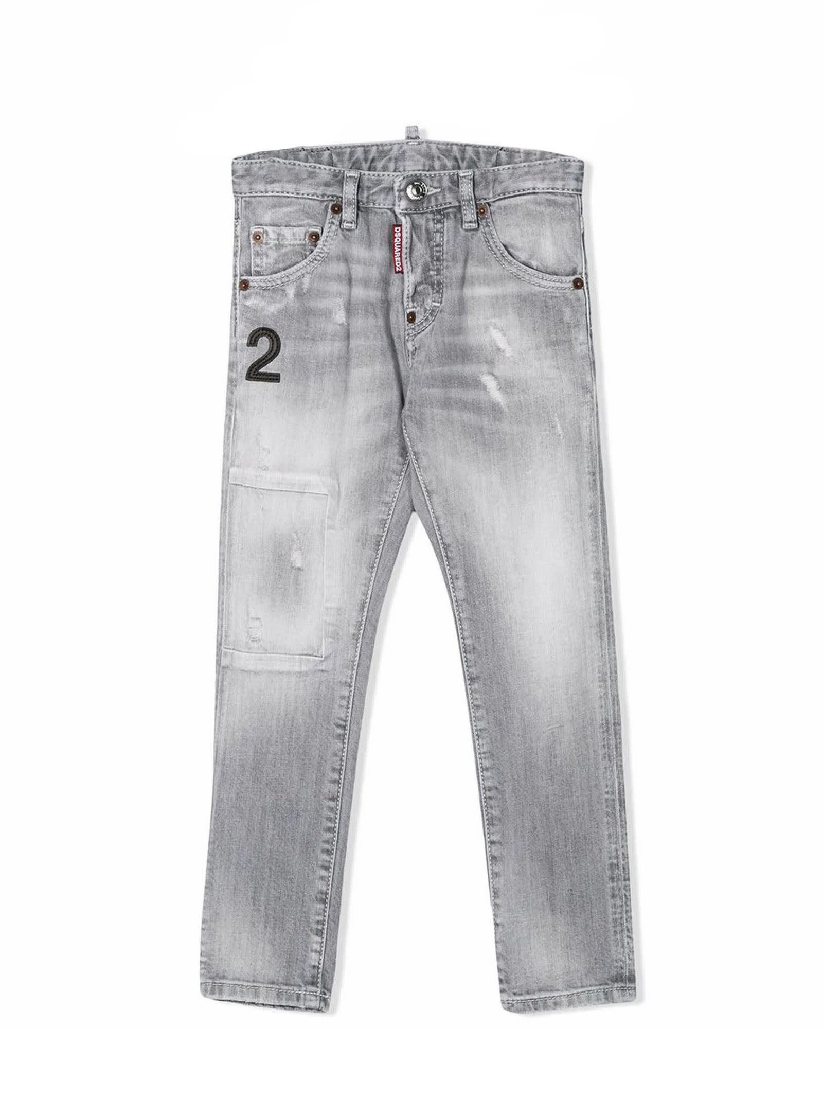 Dsquared2 Grey Cotton 2 Patch Jeans