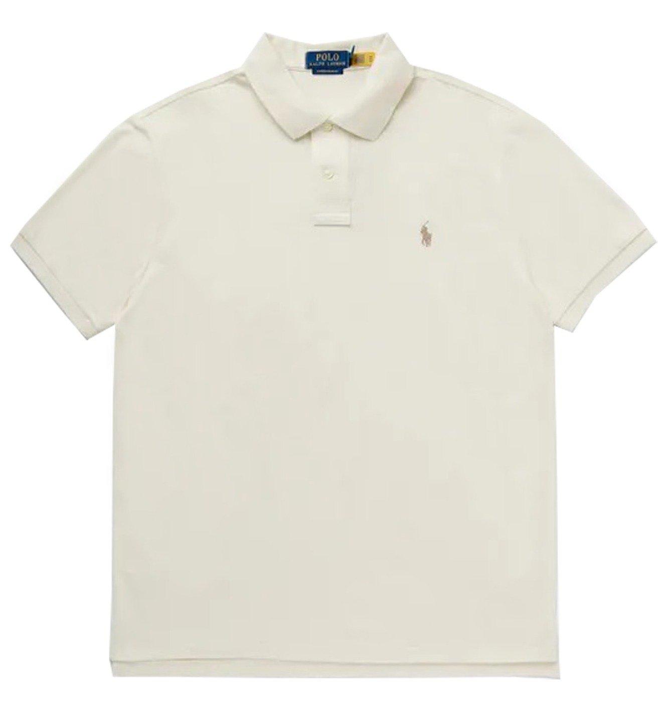 Shop Ralph Lauren Pony Embroidered Polo Shirt In Natural