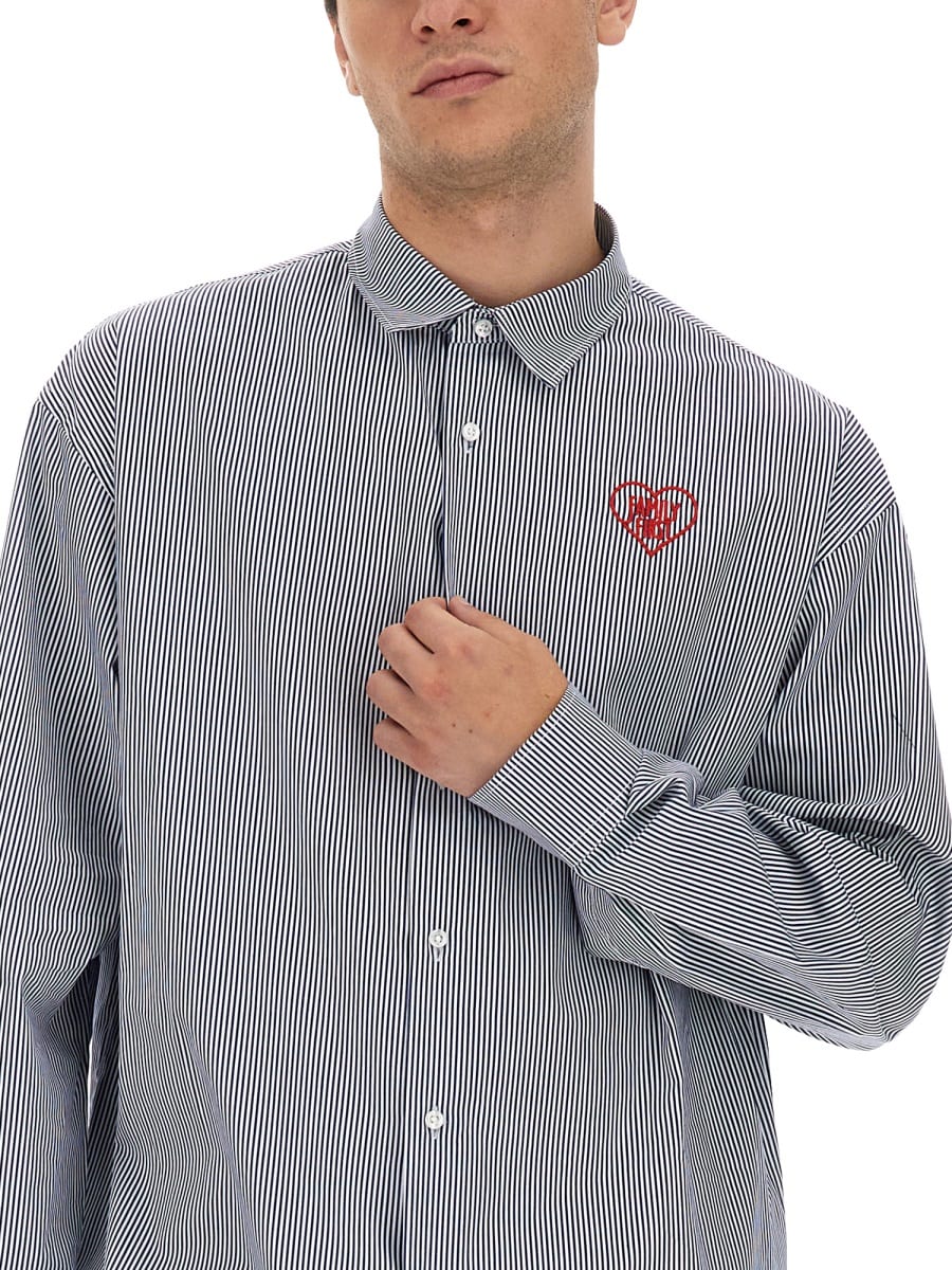 Shop Family First Milano Shirt With Logo In Blue