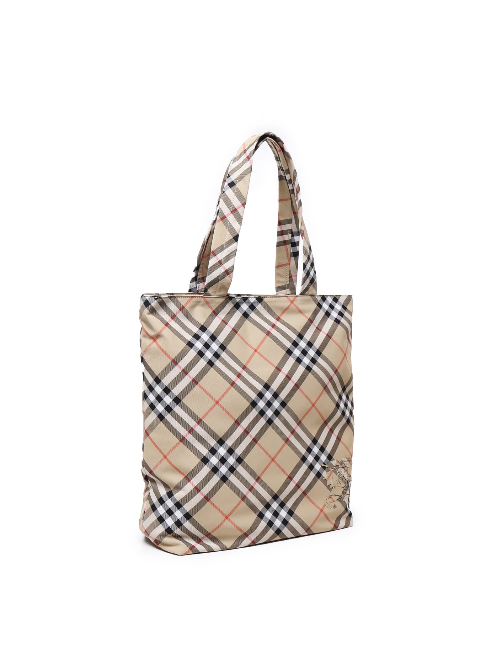 Shop Burberry Vintage Check Tote Bag In Sand