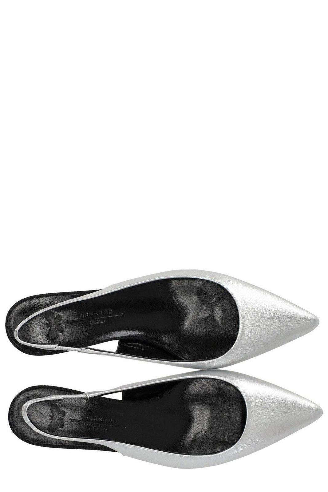Weekend Max Mara Gallico Silver Slingback Pumps In Silver