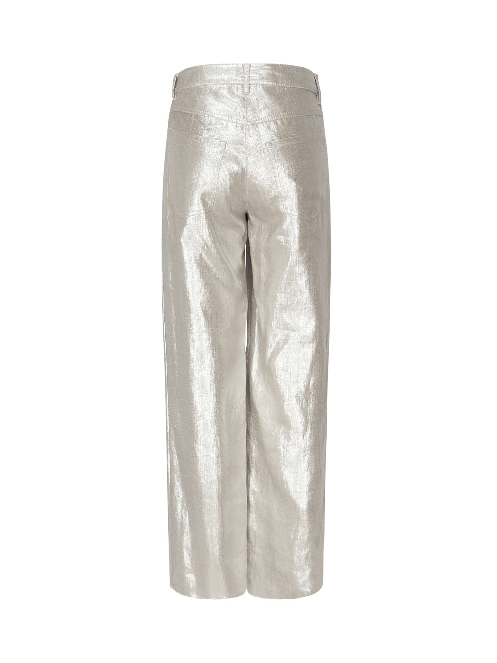 's Max Mara Malika Metallic Linen Wide-leg Pants