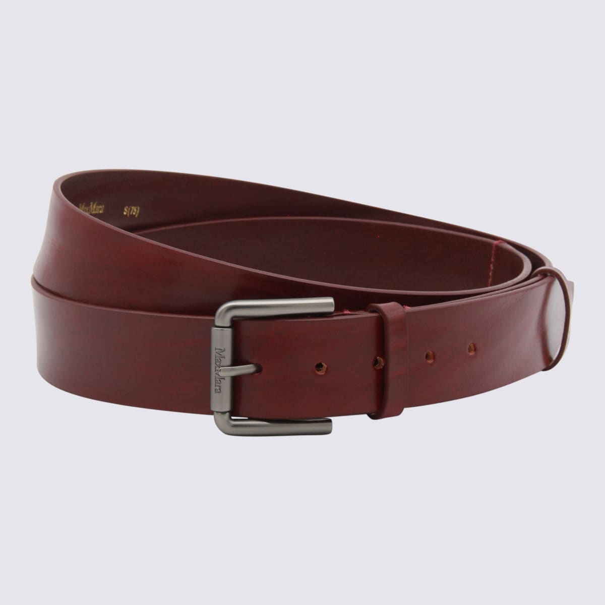 Max Mara Red Leather Belt In Brown