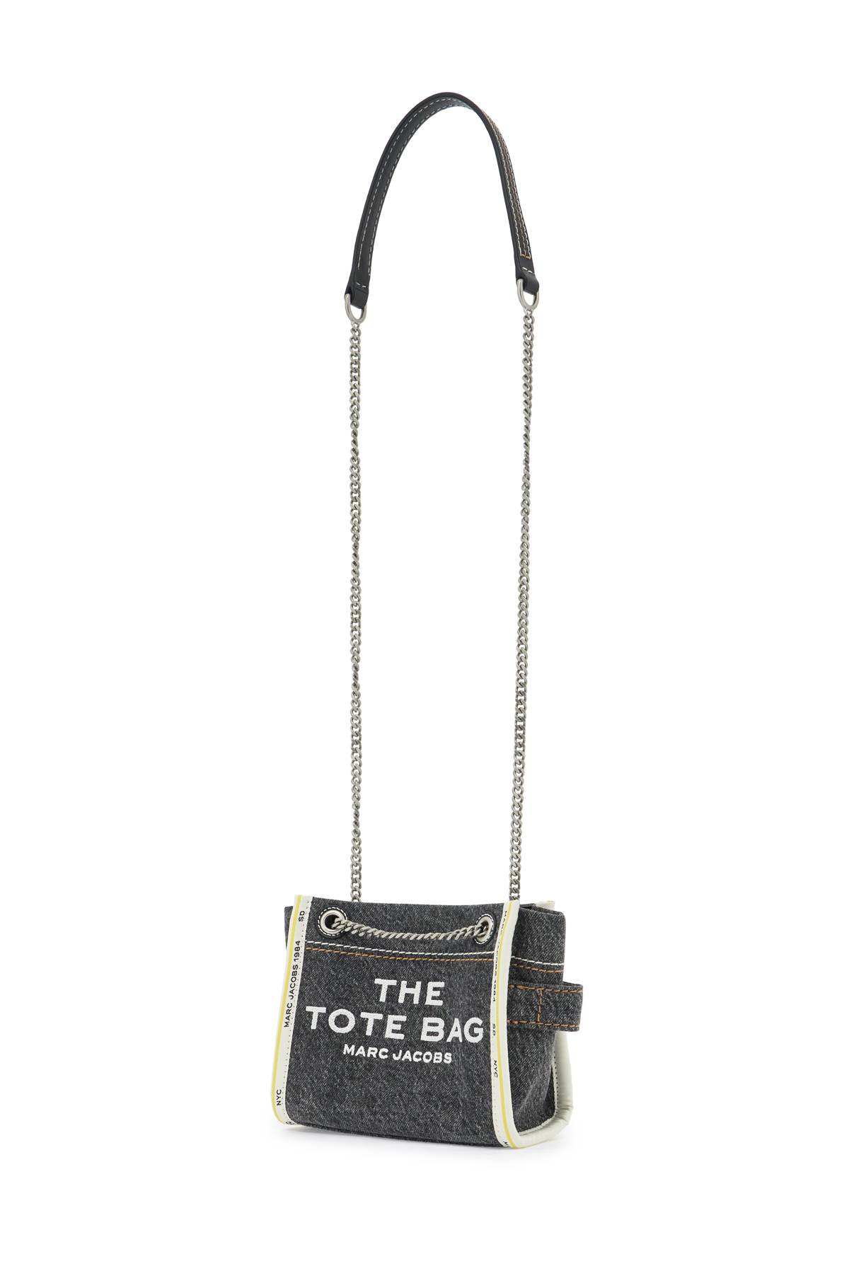 Marc Jacobs The Mini Tote Bag Denim In Black Wash (black)