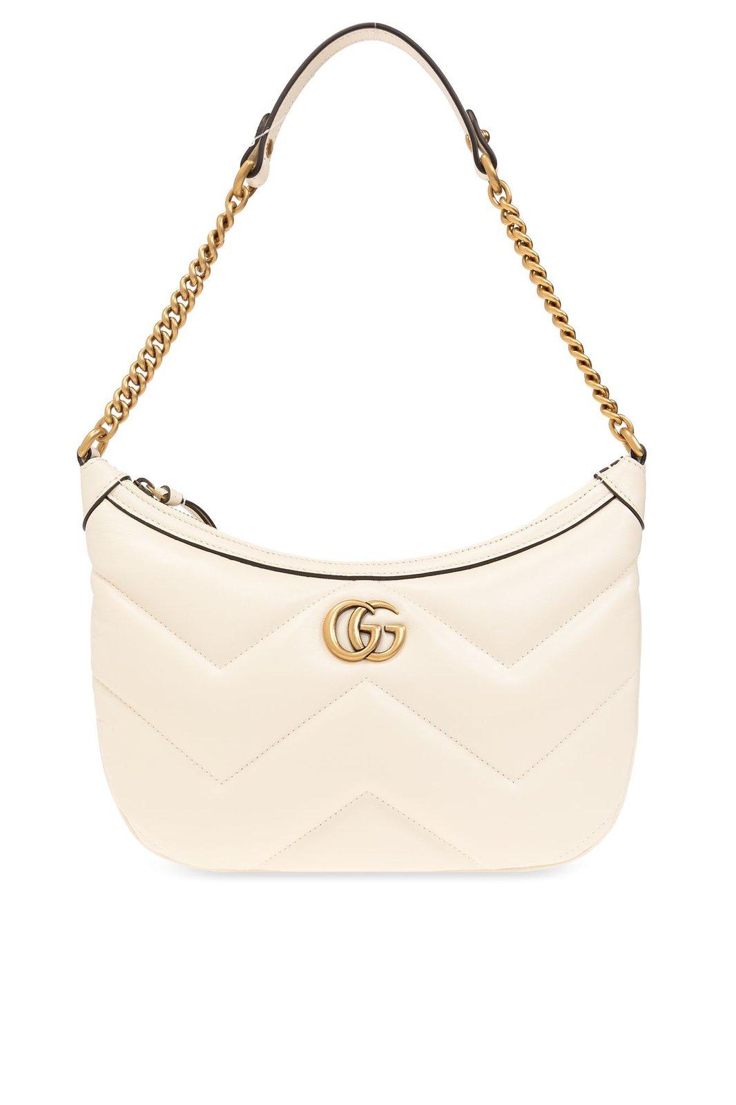 Shop Gucci Gg Marmont Small Shoulder Bag In White