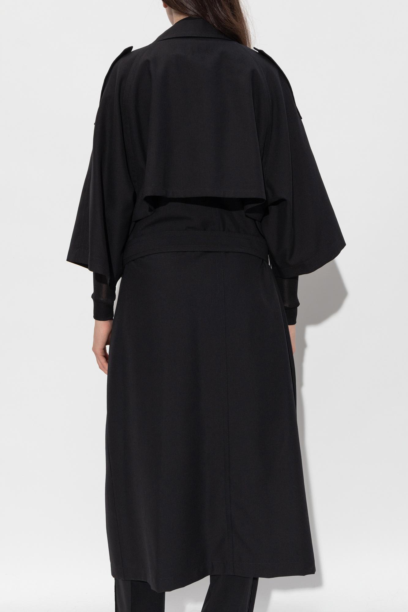 Mm6 Maison Margiela Coat With Short Sleeves In Black