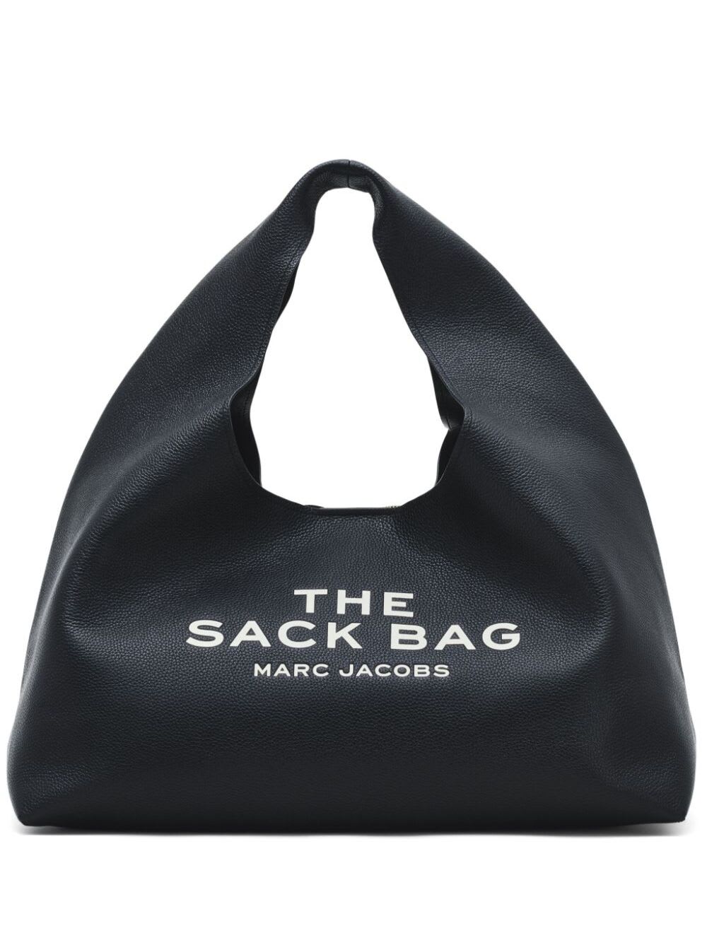 Shop Marc Jacobs The Xl Sac Black Shoulder Bag With Contrasting Logo Lettering In Hammered Leather Woman