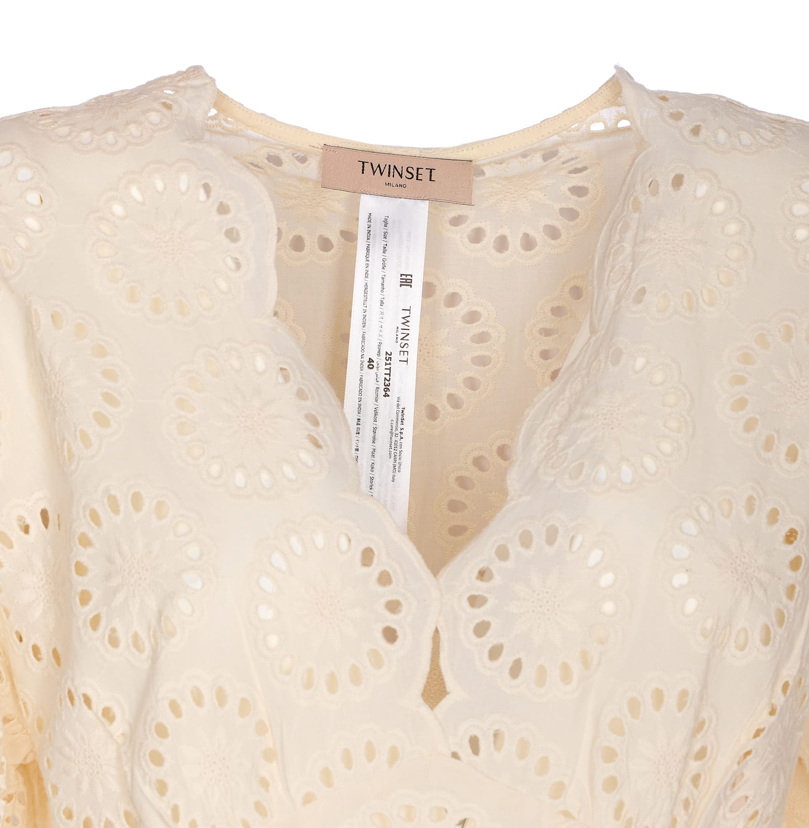 Shop Twinset Embroidered Shirt In White