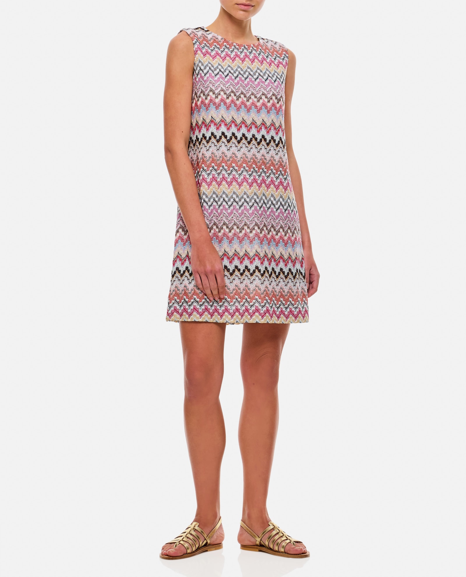 Missoni Chevron Mini Dress In Pink