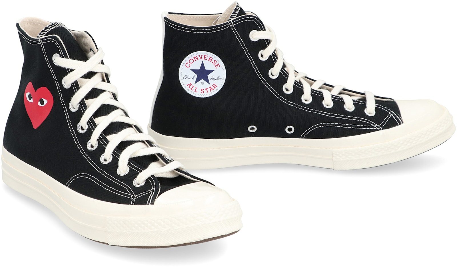 Comme Des Garçons Play X Converse Chuck 70 Multi Heart Sneakers In Black