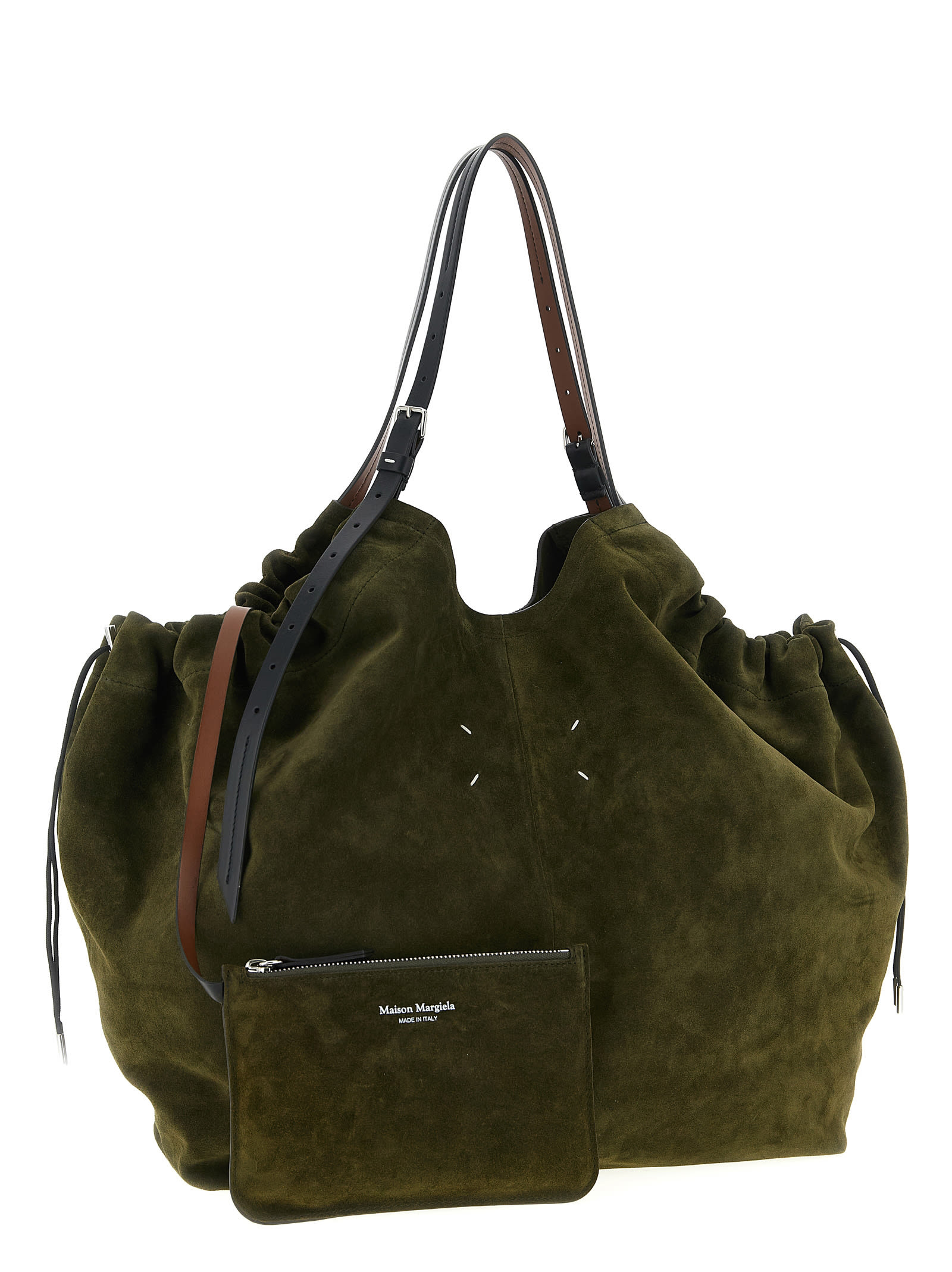 Maison Margiela Drawstring Shopping Bag In Green