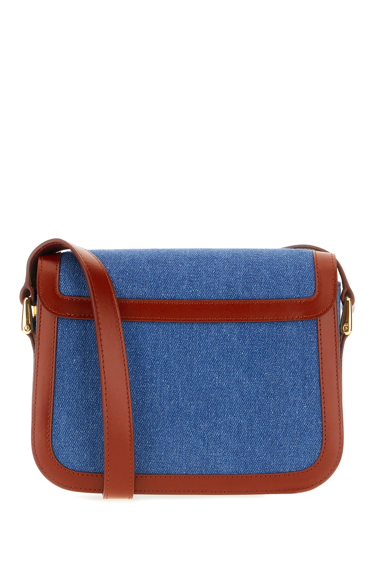 Shop Apc Denim And Leather Small Grace Crossbody Bag In Noisette