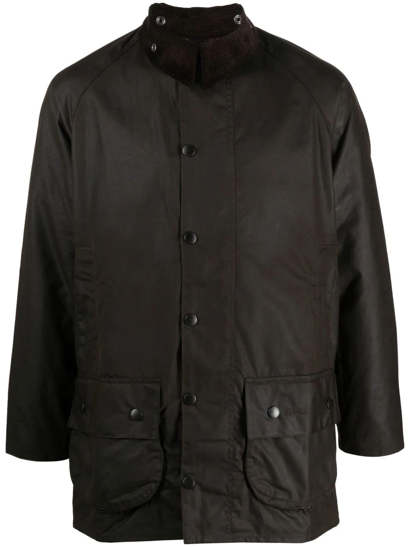 Barbour Olive Brown Cotton Beaufort Wax Jacket