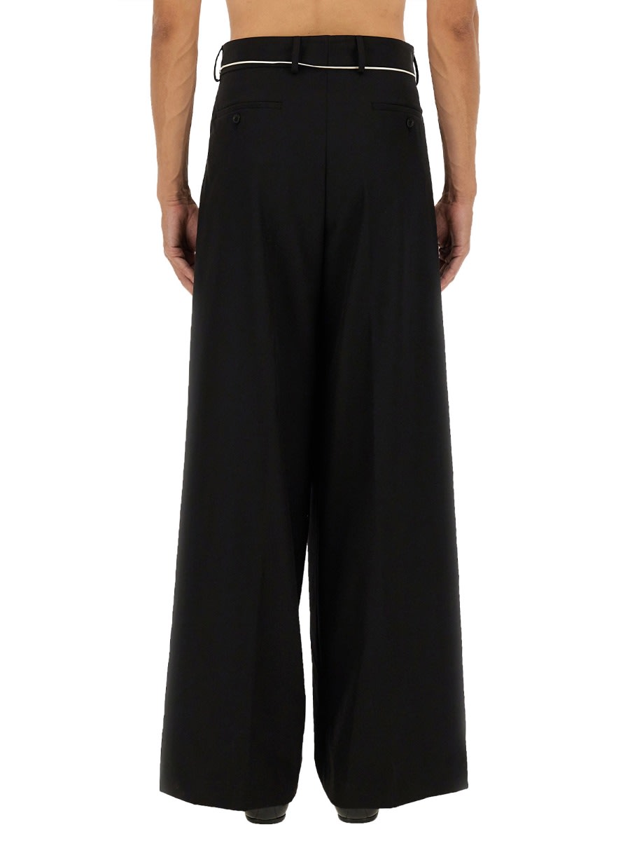 Dries Van Noten Wide-leg Trousers Featuring Pleated Front In Black